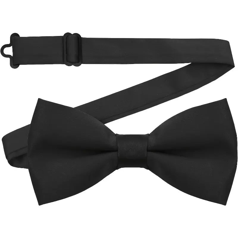 2pcs Formal Tuxedo Black Bow Tie, Adjustable Bow Tie for Suit Uniform