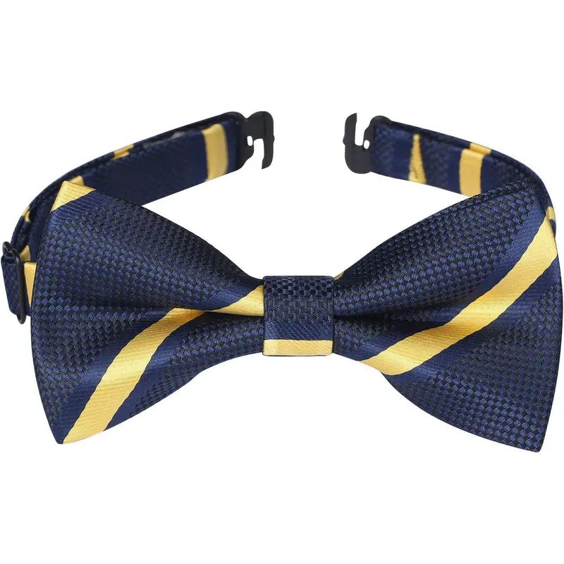 Toddler Boys Bow Tie Pre Tied Adjustable Clip-On Paisley, Blue Fun Patterned Bowties for Kids Wedding & Party