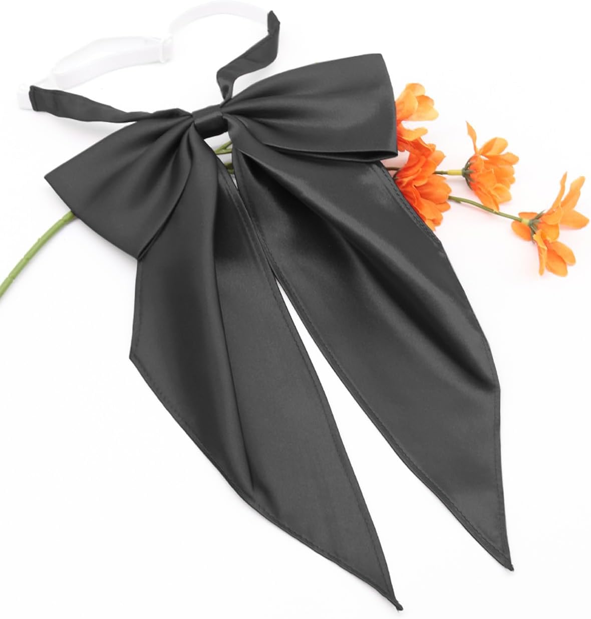 Satin Bow Ties for Women Men, Adjustable Big Womens Bowtie Pre-tied Large Bowties Cosplay Party Date Casual