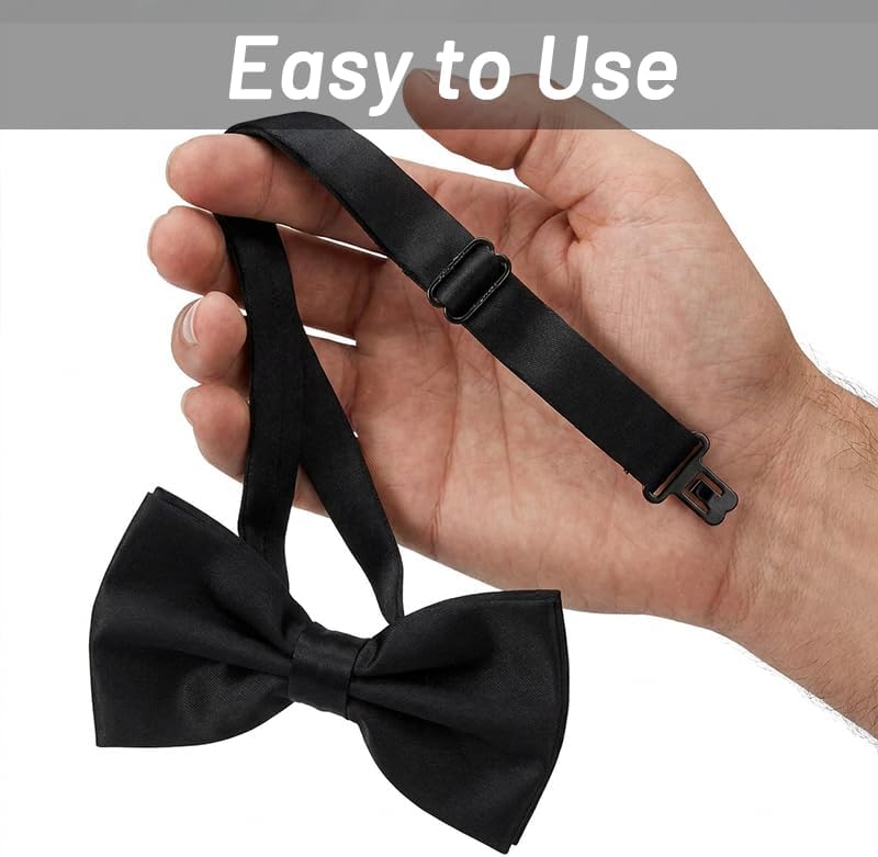 3 Pack Bow Ties for Men - Pre-Tied Bow Tie Adjustable Neck Bowtie