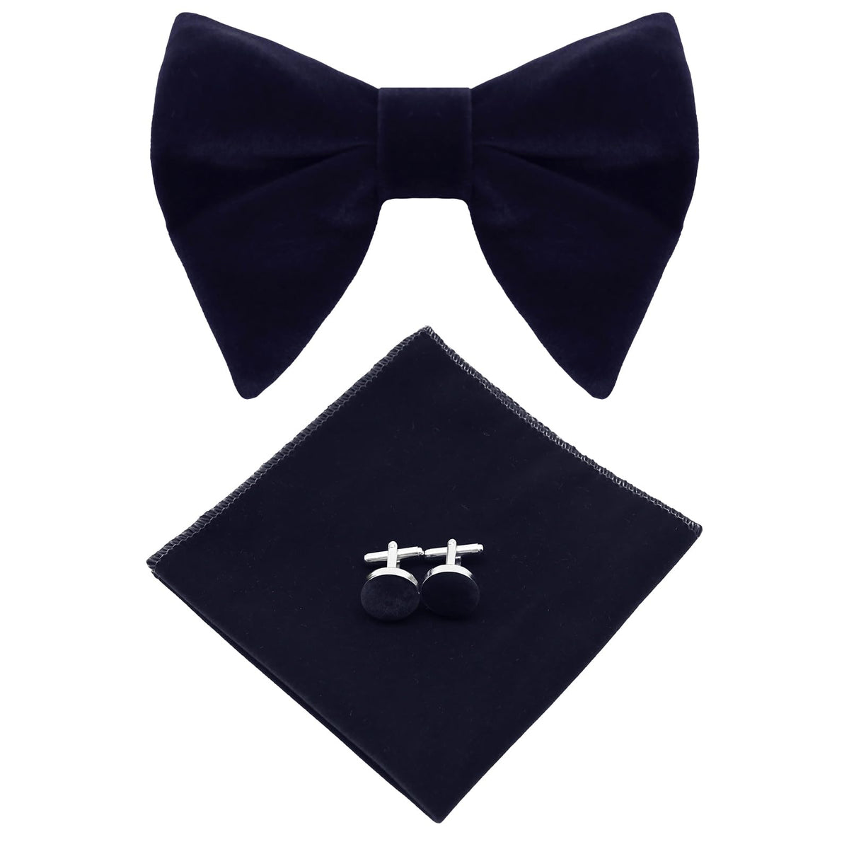 Luckyvestir Men's Velvet Bow Tie, Pre-Tied Adjustable Bowties, Silk Black Neckties for Men Women for Party Business Gift
