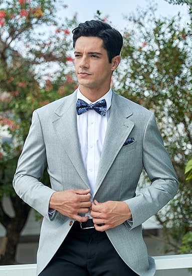 HISDERN Bow Ties for Men Paisley Floral Pre-tied Bowtie Pocket Square Set Men's Formal Bow Ties Wedding Party