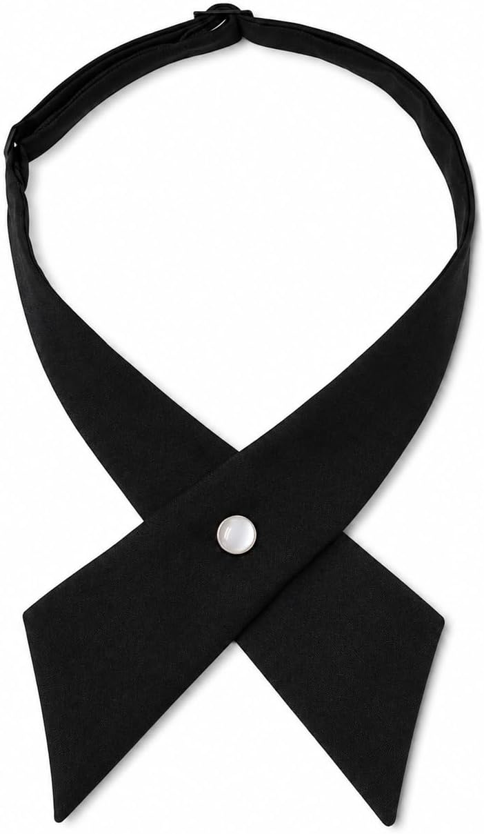 Eohak Women Bow Tie School Uniform Adjustable Solid Color Pre Tied Bowtie