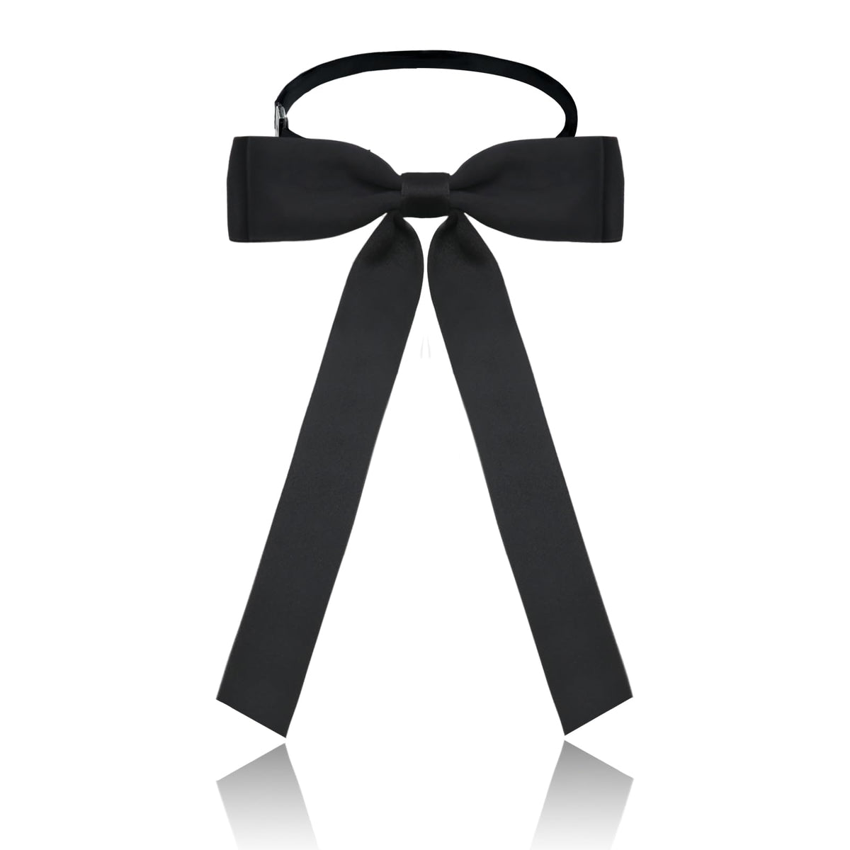 Luckyvestir Western Bow Ties for Men Women, Black/Red Colonel Satin Ribbon String Bow Tie for Costume Uniform