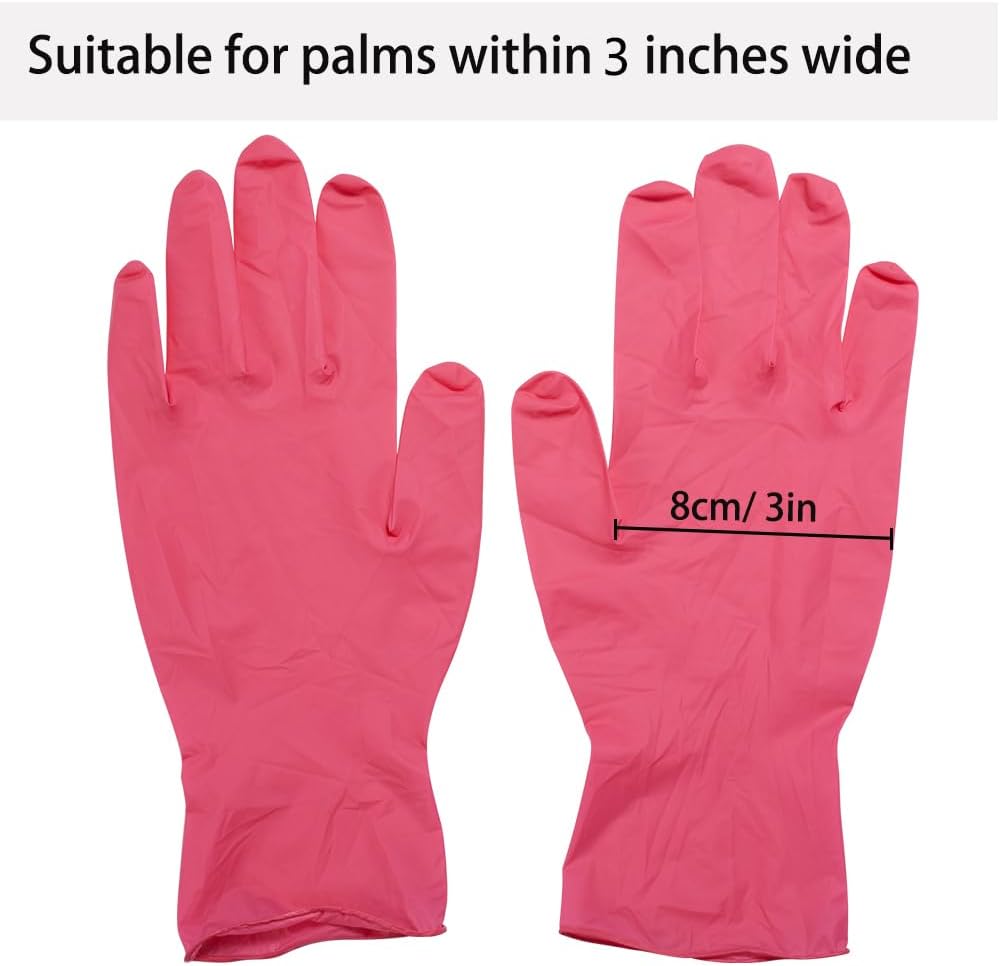 Kids Gloves Disposable, Nitrile Glove for Children, Latex Free Gloves, Powder Free- for Crafting, Painting, Cleaning- 100 PCS