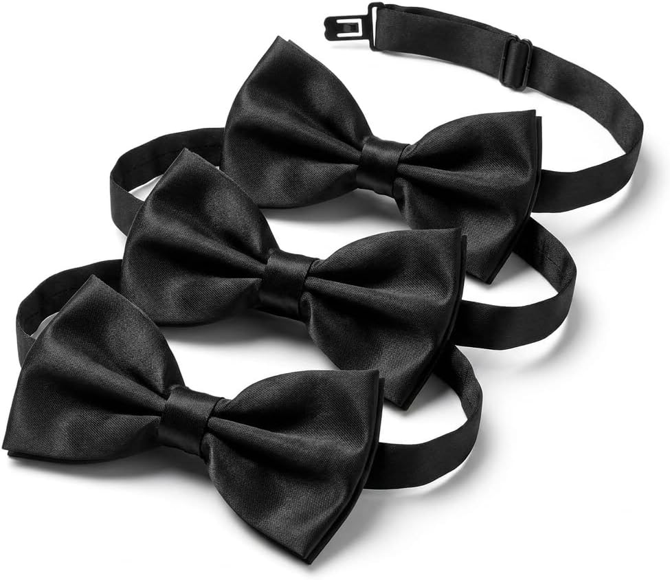 3 Pack Bow Ties for Men - Pre-Tied Bow Tie Adjustable Neck Bowtie