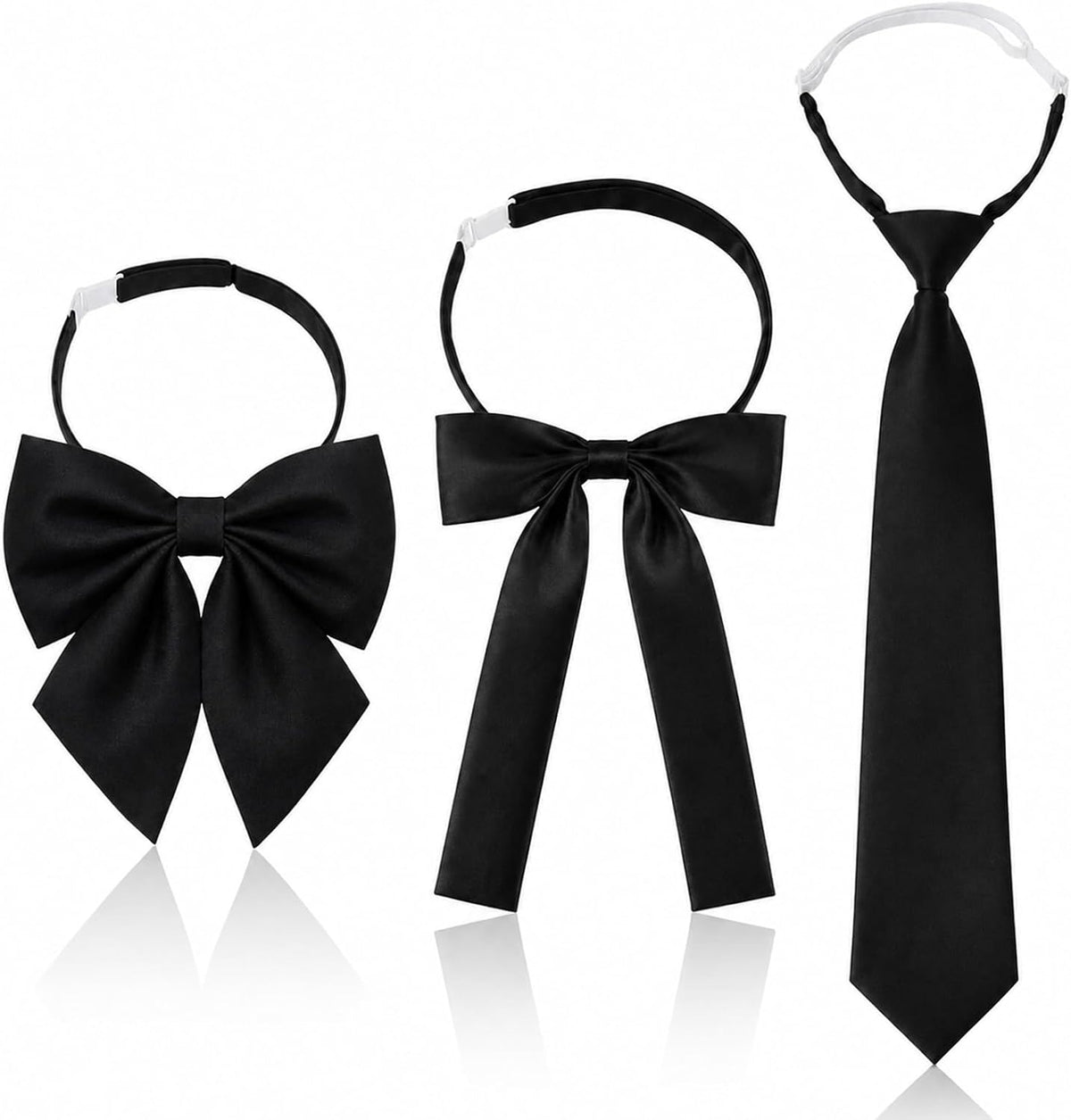 3 Pcs Black Tie for Women,Black Bow Tie for Women Accessories Shirt