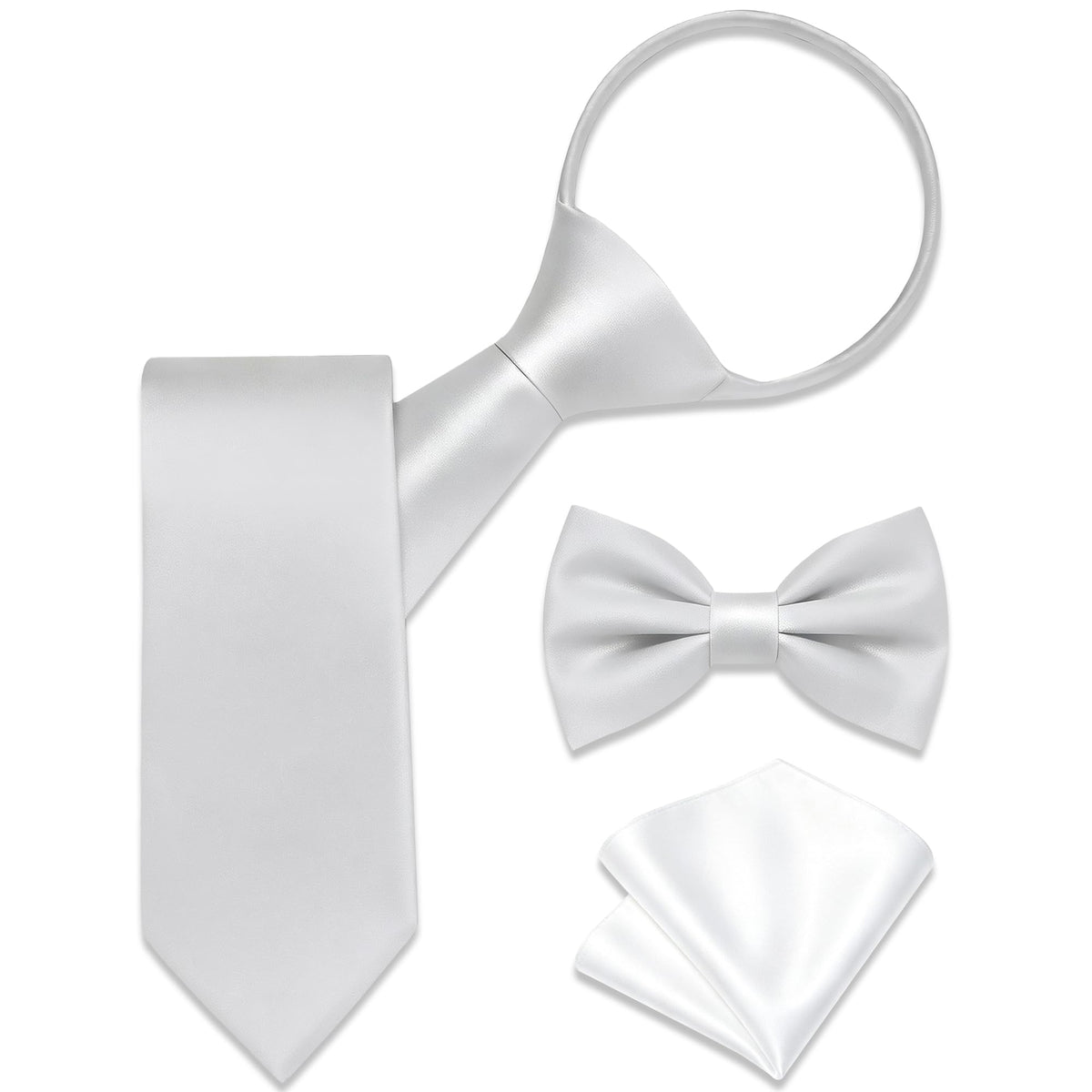 Boys Pre-Tied Zipper Necktie 3-Piece Set