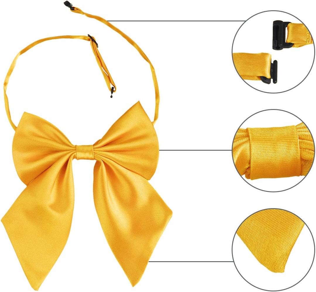 uxcell Women's Pre-Tied Bow Tie Adjustable Solid Bowknot