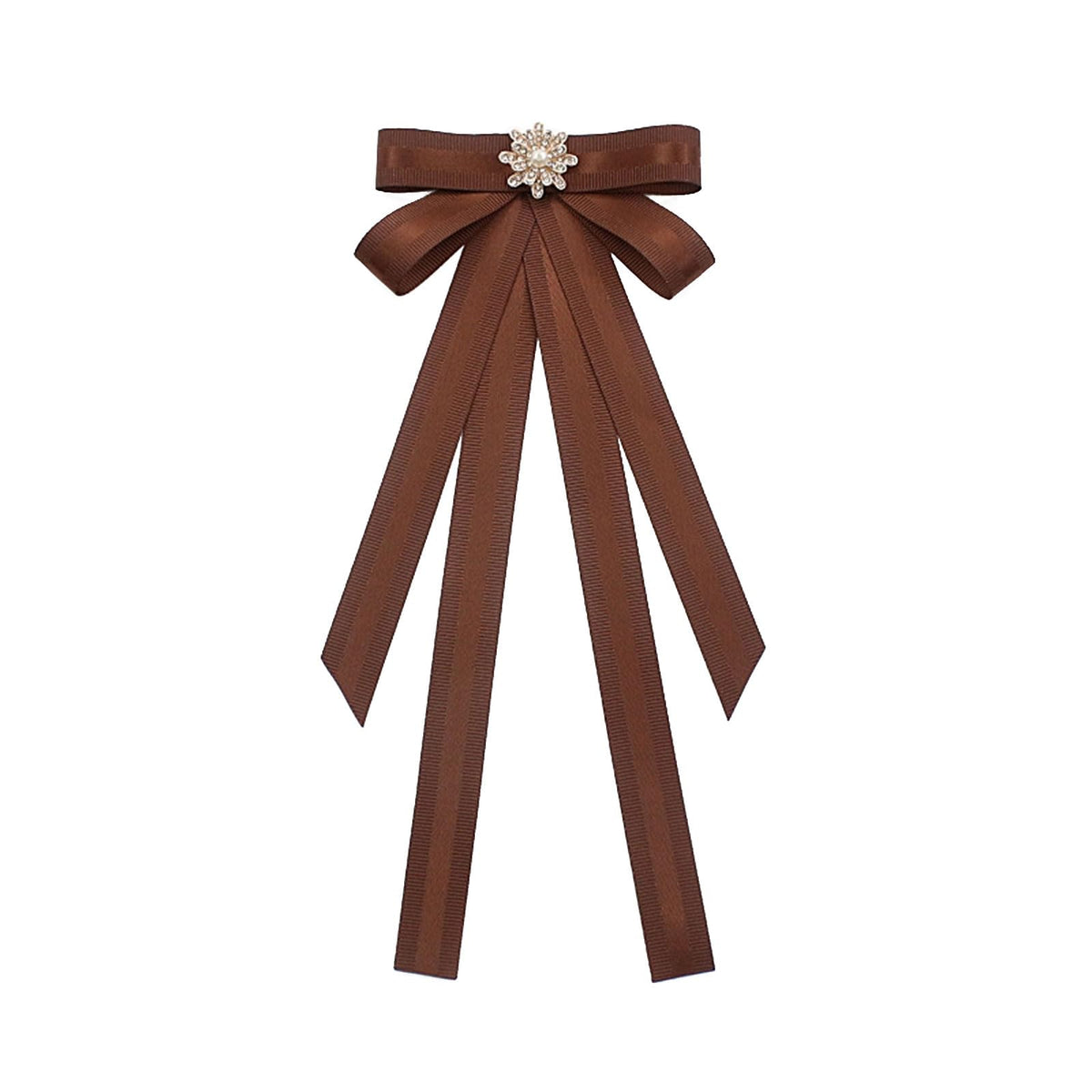 Coffee Brown Necktie Fashion School Uniform Bows Tie Solid Color Necktie for Women's Shirt