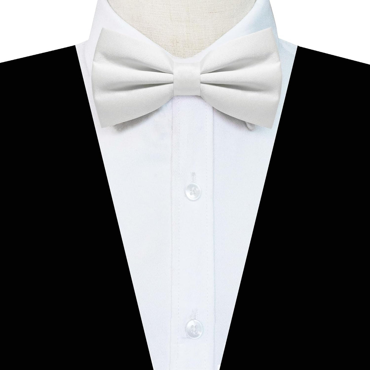 JEMYGINS Solid Color Pre-tied Bow Tie Adjustable Bowtie for Men