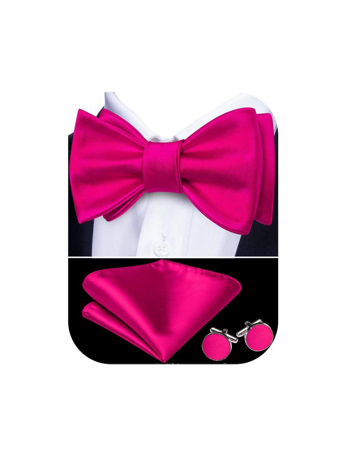 YOHOWA Bow Ties for Men Paisley Self Tie Bowtie Pocket Square Cufflinks Set