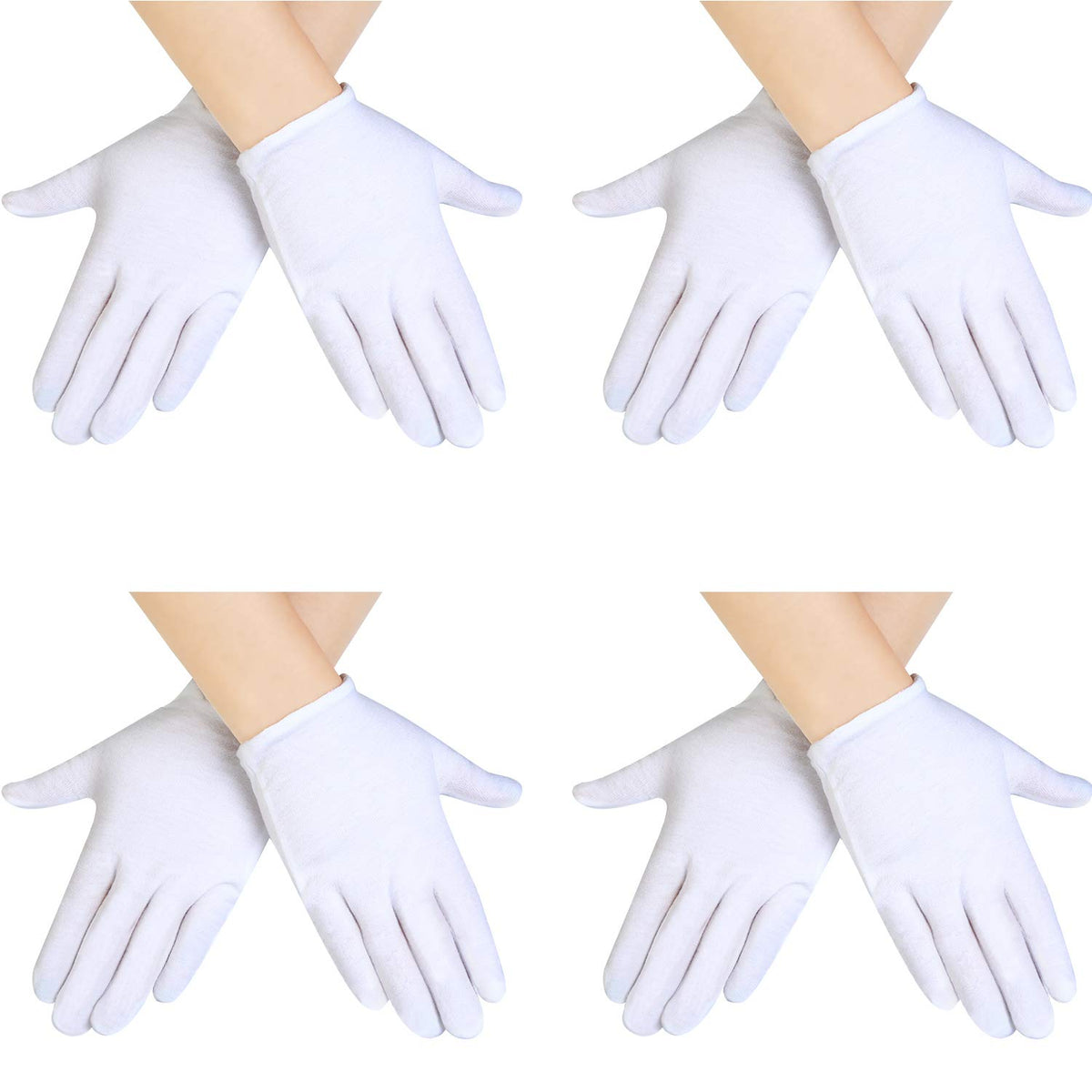SATINIOR 4 Pairs White Kids Gloves Halloween Party Costume