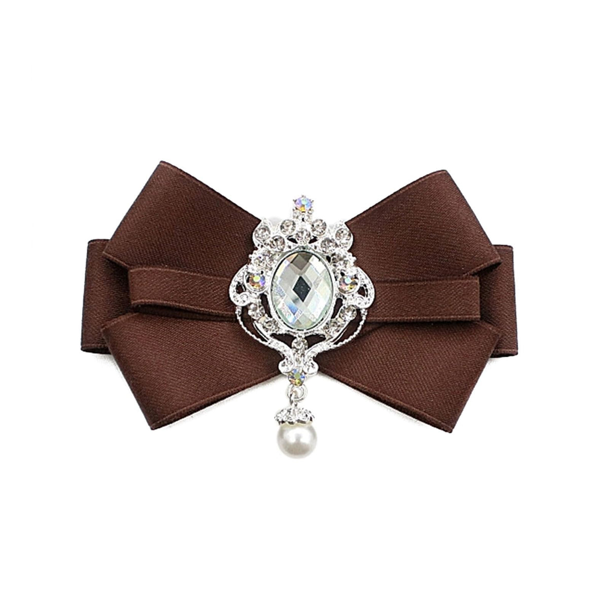Coffee Brown Necktie Fashion School Uniform Bows Tie Solid Color Necktie for Women's Shirt