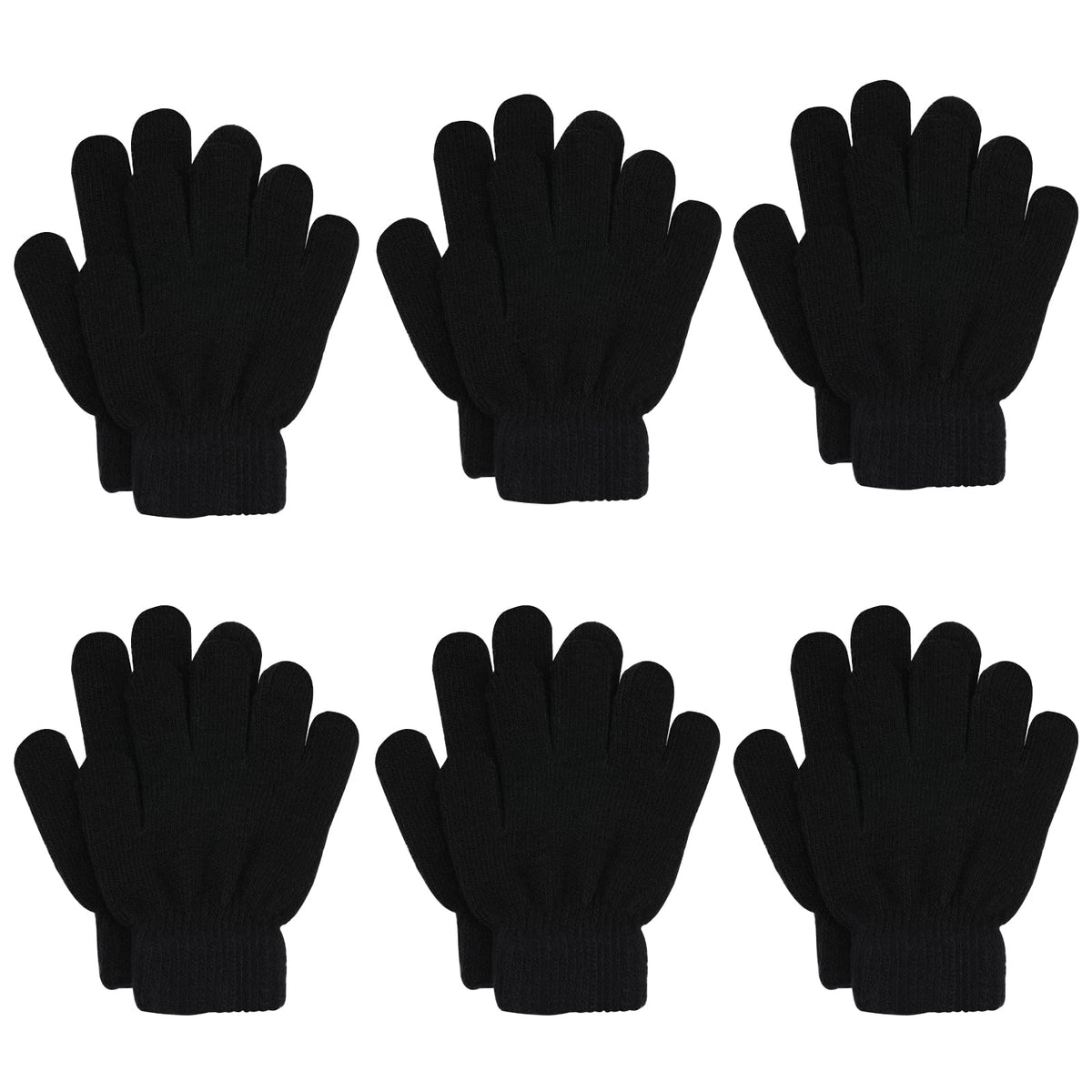 ONESING 3-24 Pairs Winter Knit Gloves for Kids - White Finger Gloves for Boys and Girls