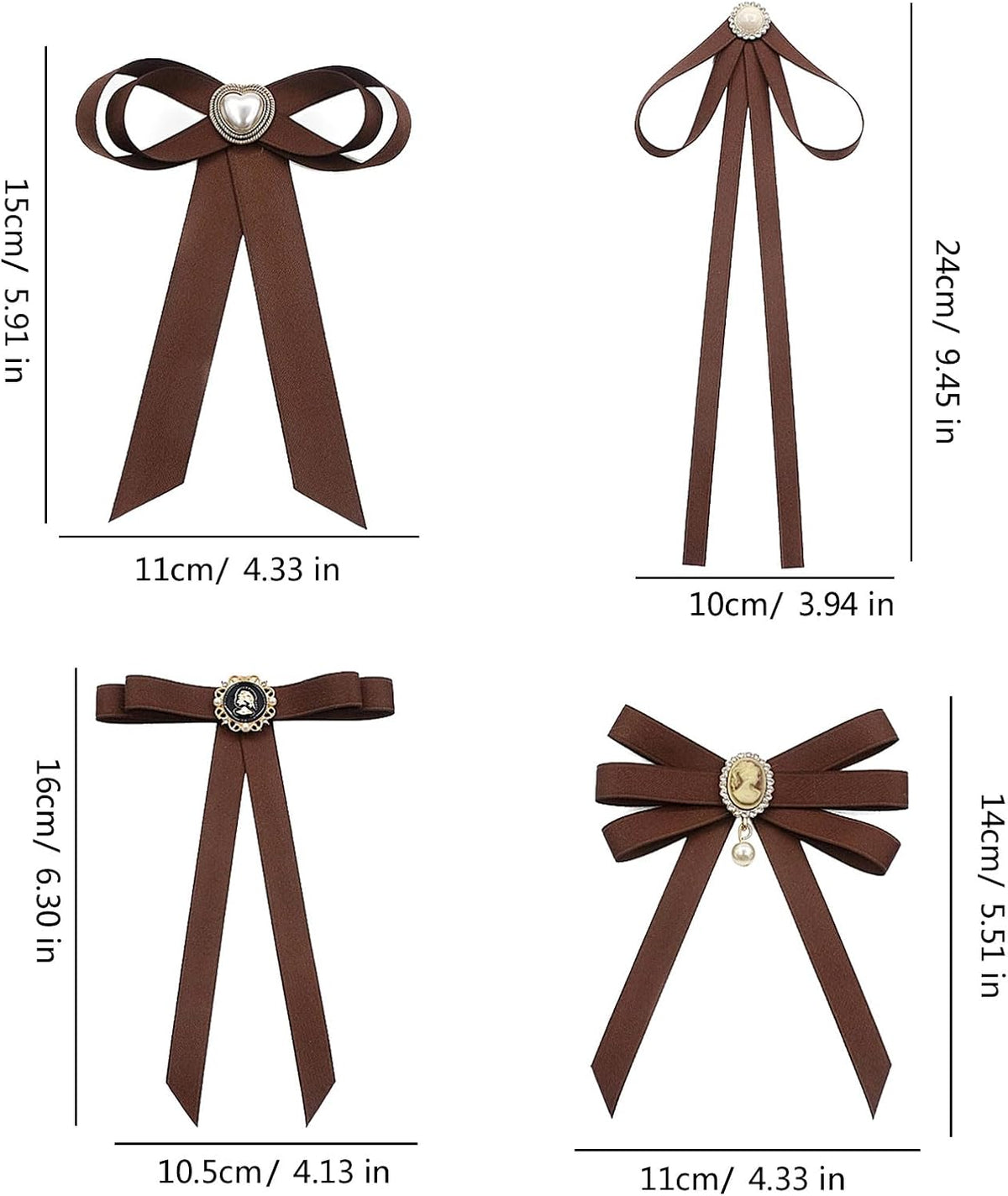 Coffee Brown Necktie Fashion School Uniform Bows Tie Solid Color Necktie for Women's Shirt