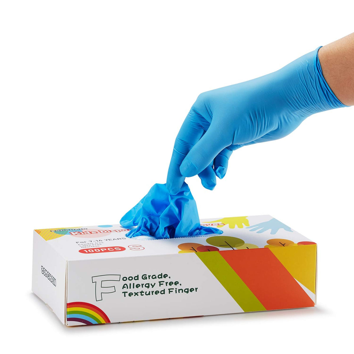 Kids Disposable Nitrile Gloves, Latex Free Glove for Children, Powder Free- for Crafting, Painting, Cooking, Cleaning-100 PCS