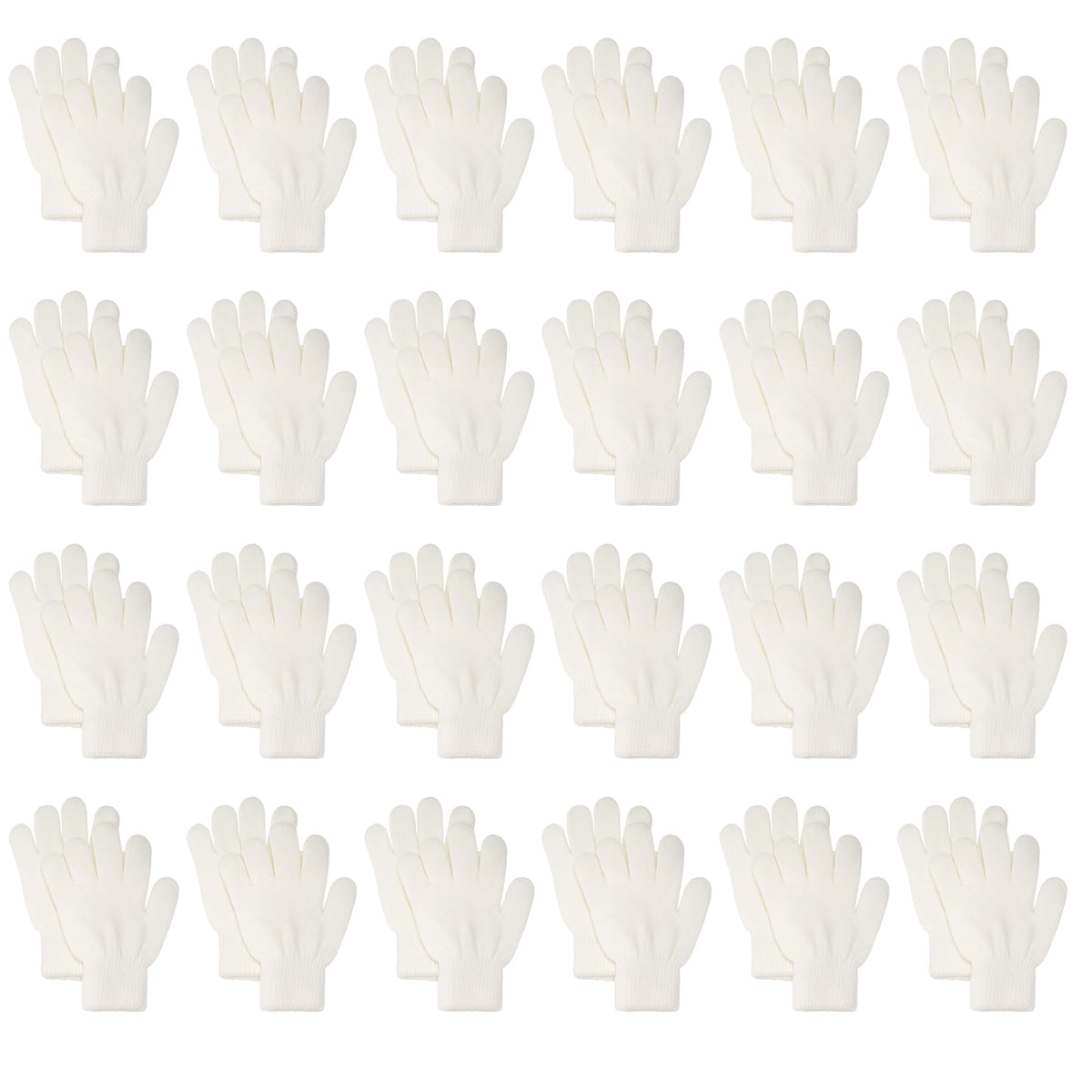 jiebor 24 Pairs Kids Warm Winter Knit Gloves for Boys Girls Children