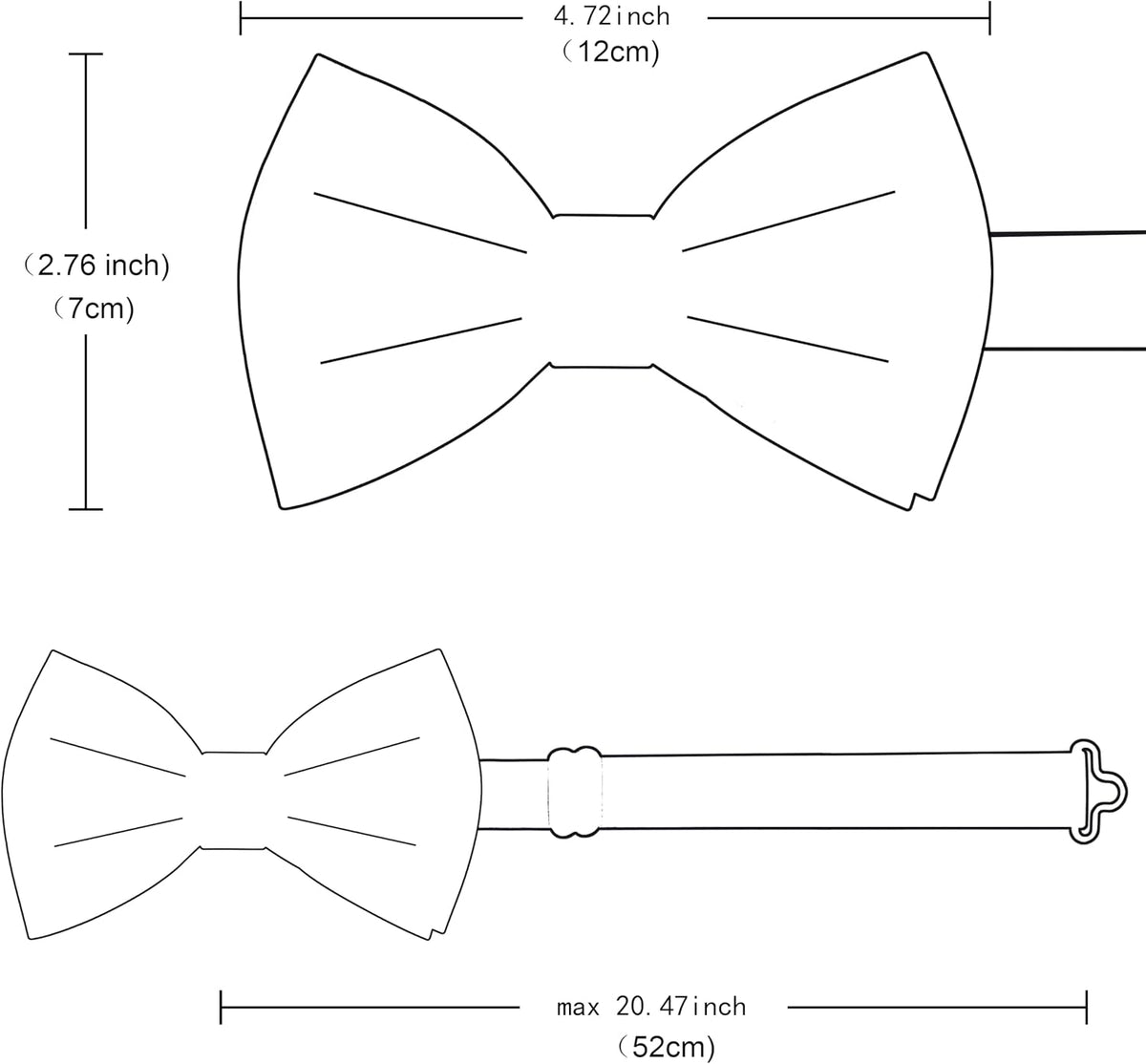 Branduce Solid Color Pre-tied Bow Tie and Pocket Square Lapel Pin Set for Men
