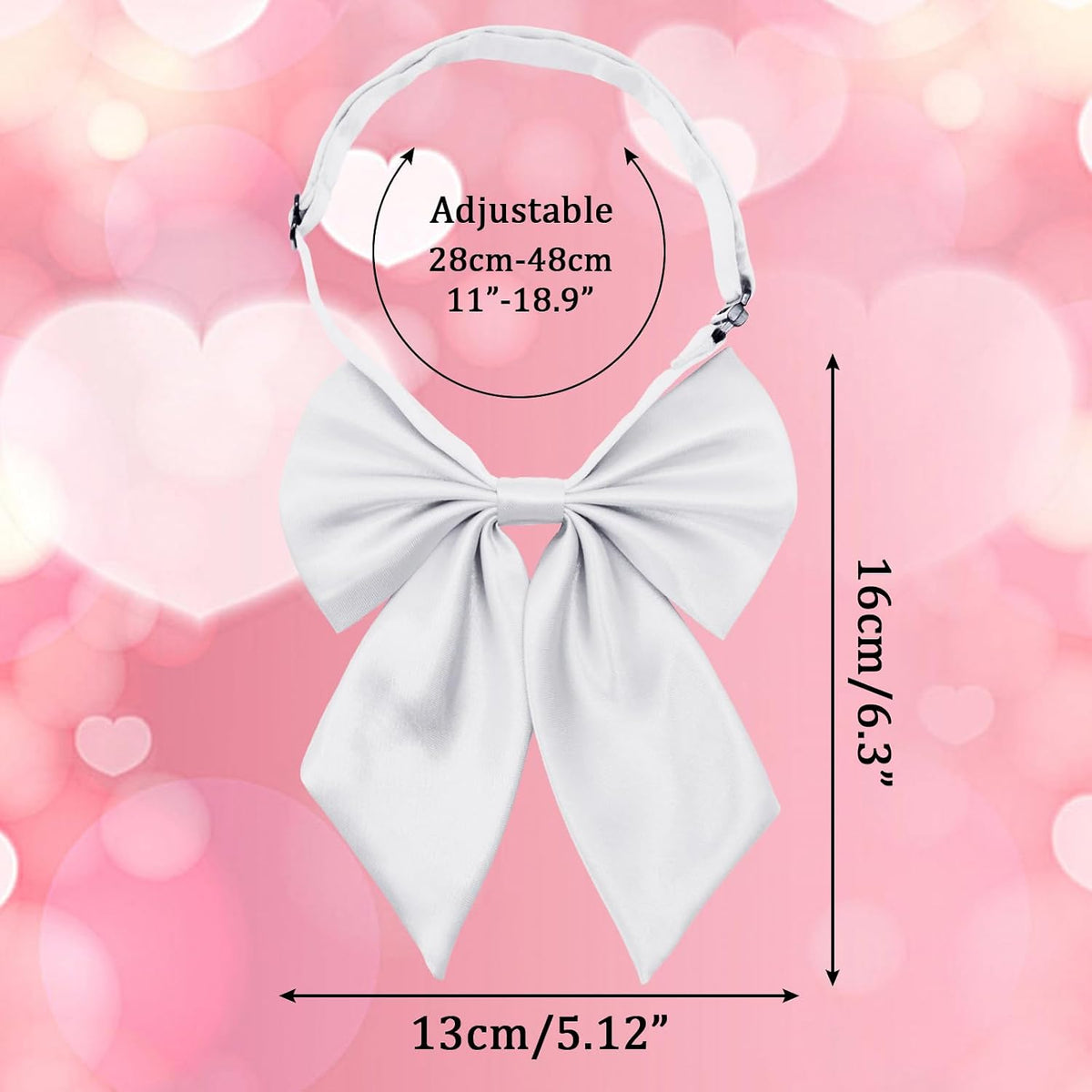 Bow Tie for Women Pre-tied Satin Womens Tie Adjustable Women's Bowknot Bow Tie for Uniform Cosplay Party