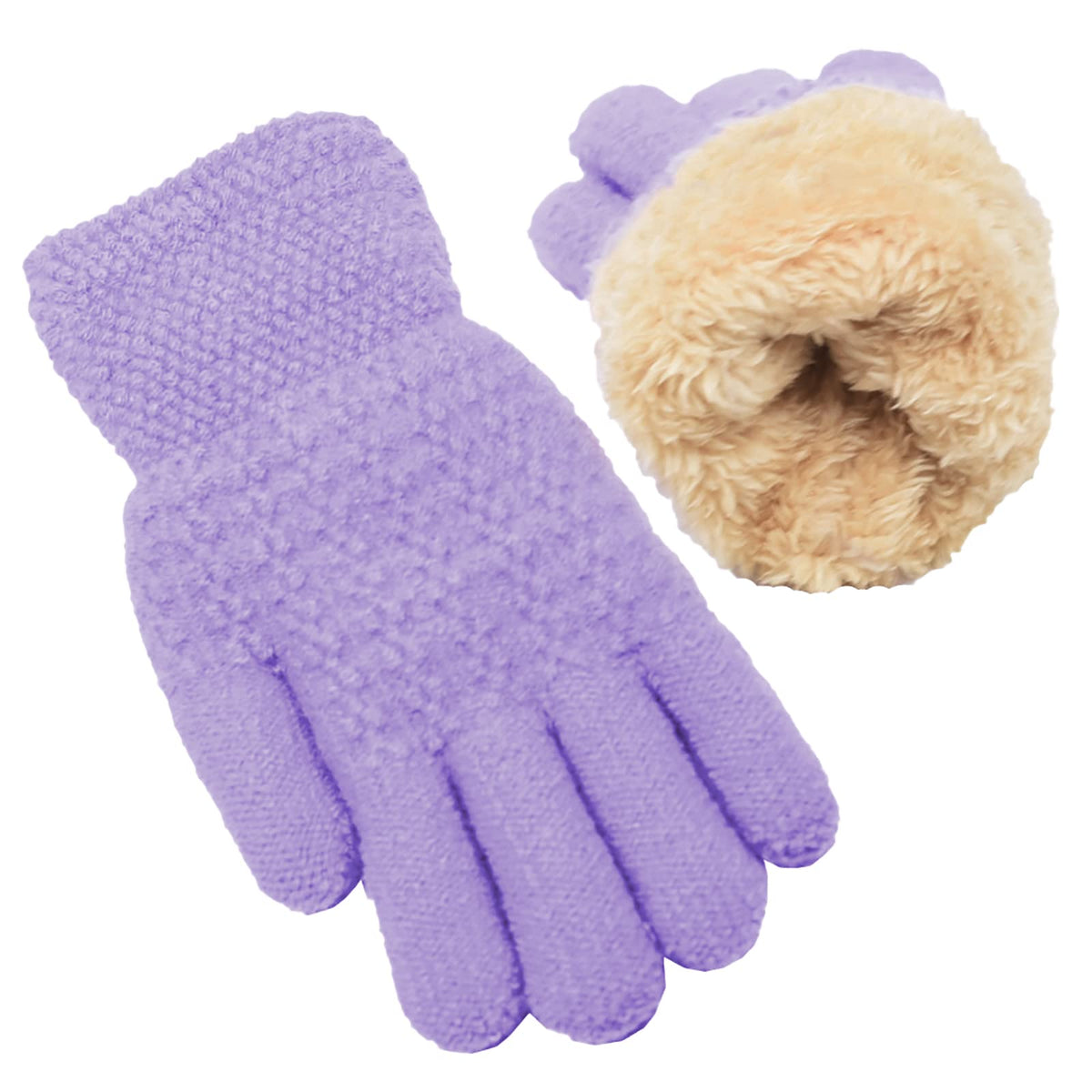 FENELY Winter Gloves for Boys Girls - Kids Warm Knit Thermal Cable Knitted Gloves Wool Fleece Lined Mittens for Cold Weather