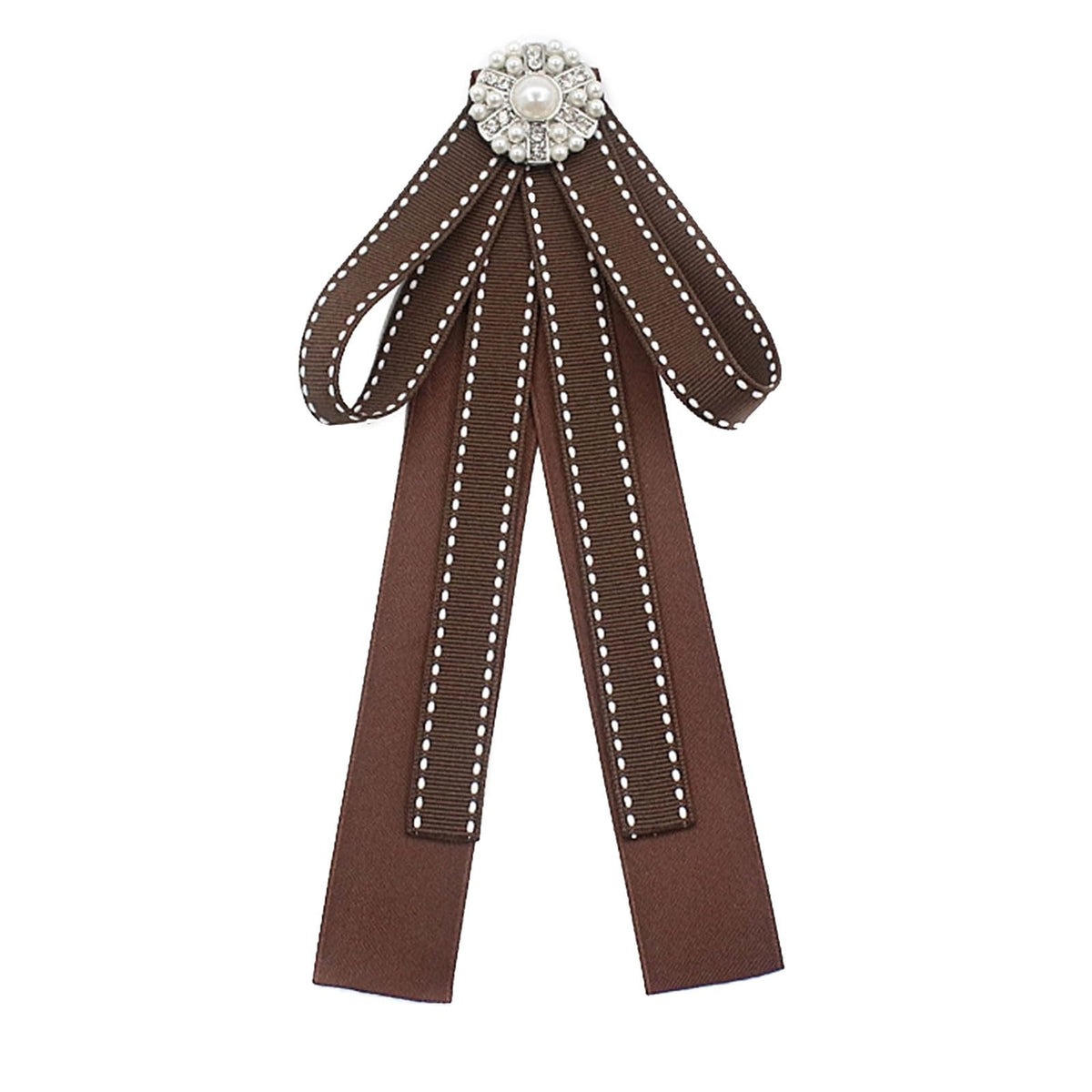 Coffee Brown Necktie Fashion School Uniform Bows Tie Solid Color Necktie for Women's Shirt