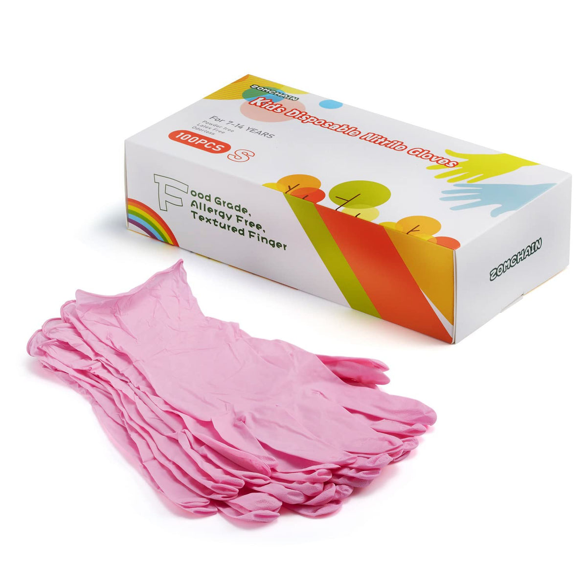 Kids Gloves Disposable, Nitrile Glove for Children, Latex Free Gloves, Powder Free- for Crafting, Painting, Cleaning- 100 PCS