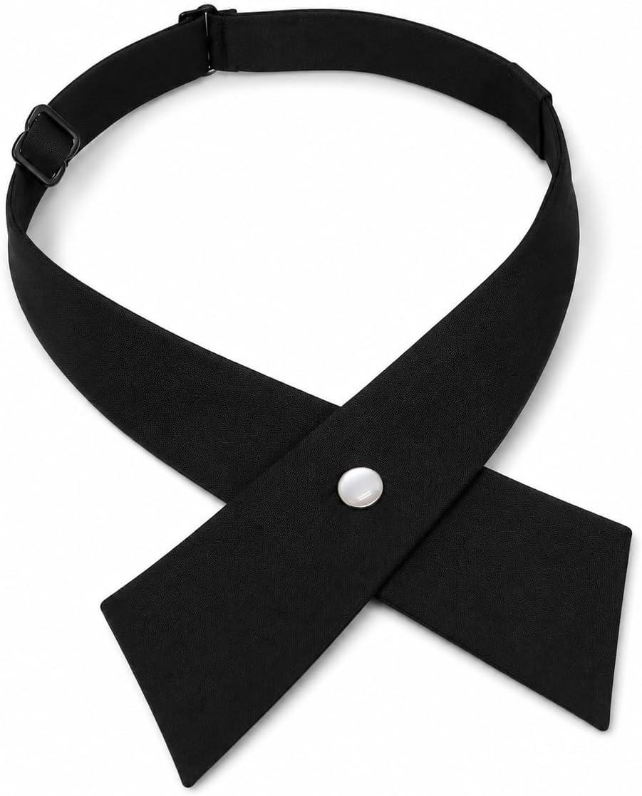 Eohak Women Bow Tie School Uniform Adjustable Solid Color Pre Tied Bowtie