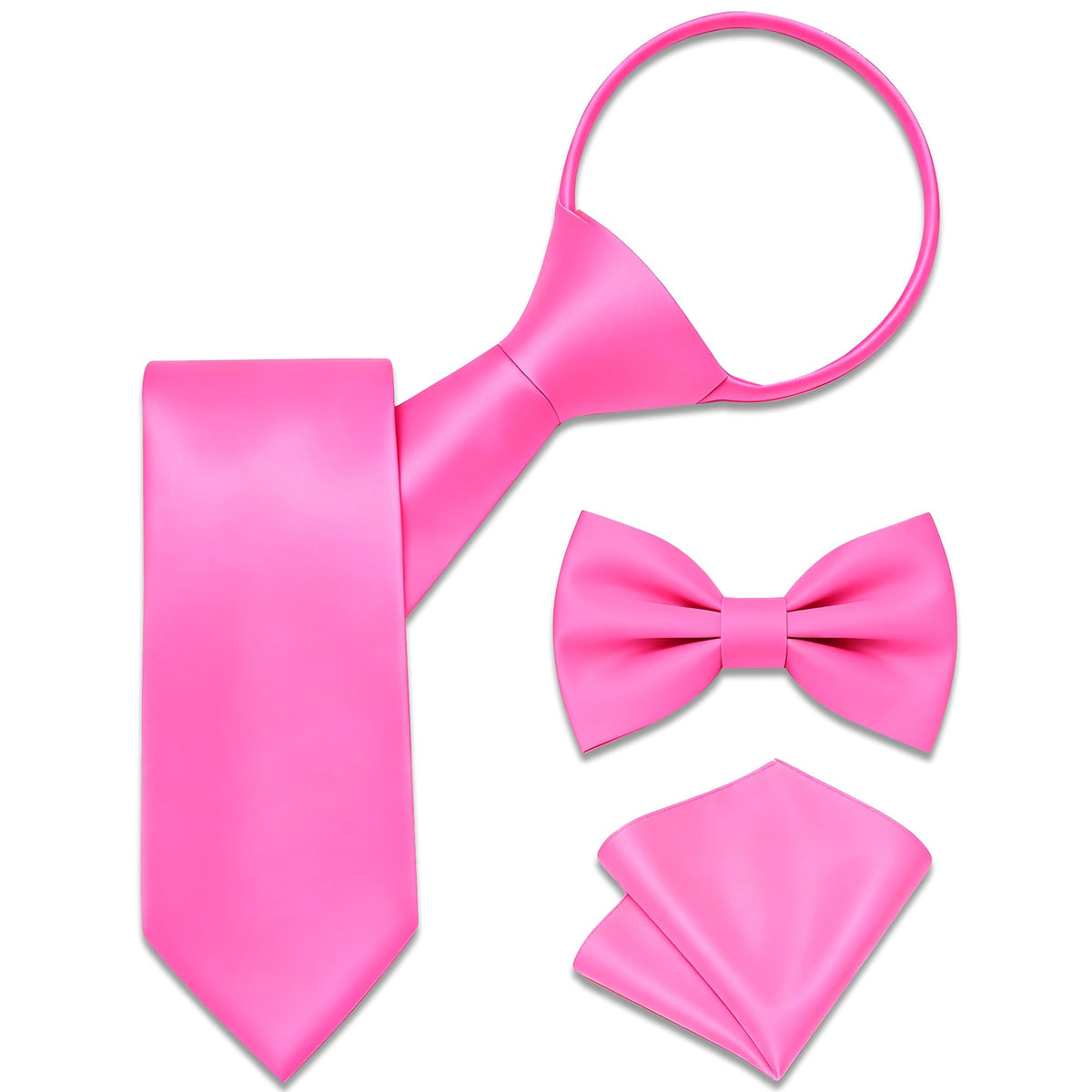 Boys Pre-Tied Zipper Necktie 3-Piece Set