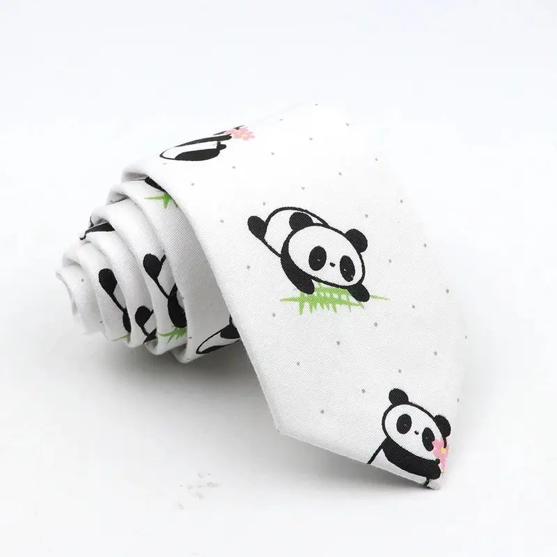 Men's Skinny Floral Cotton Necktie - Classic Print Adult Male Clothing Accessory for Weddings, Casual Suit Outfits