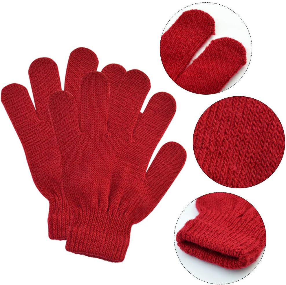 12 Pairs Kids Warm Gloves Winter Gloves Knit Gloves for Boys Girls Children