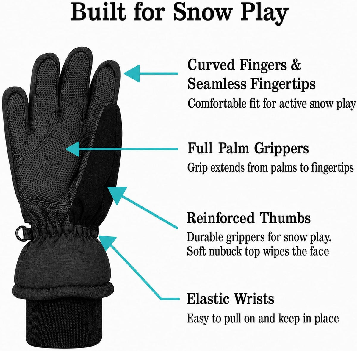 N'Ice Caps Kids Waterproof Winter Thinsulate Warm Gloves