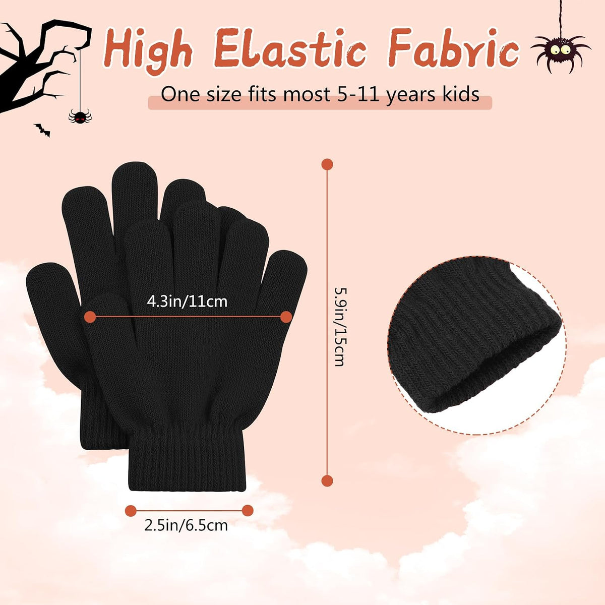 Kids Winter Gloves for Toddler Boys Girls Warm Full Finger Knit Mittens