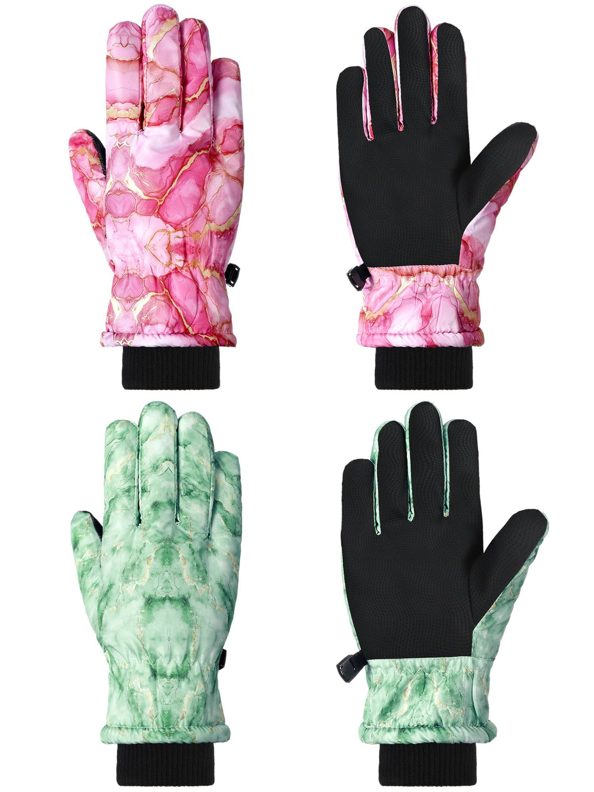 SATINIOR 2 Pair Kids Waterproof Winter Gloves