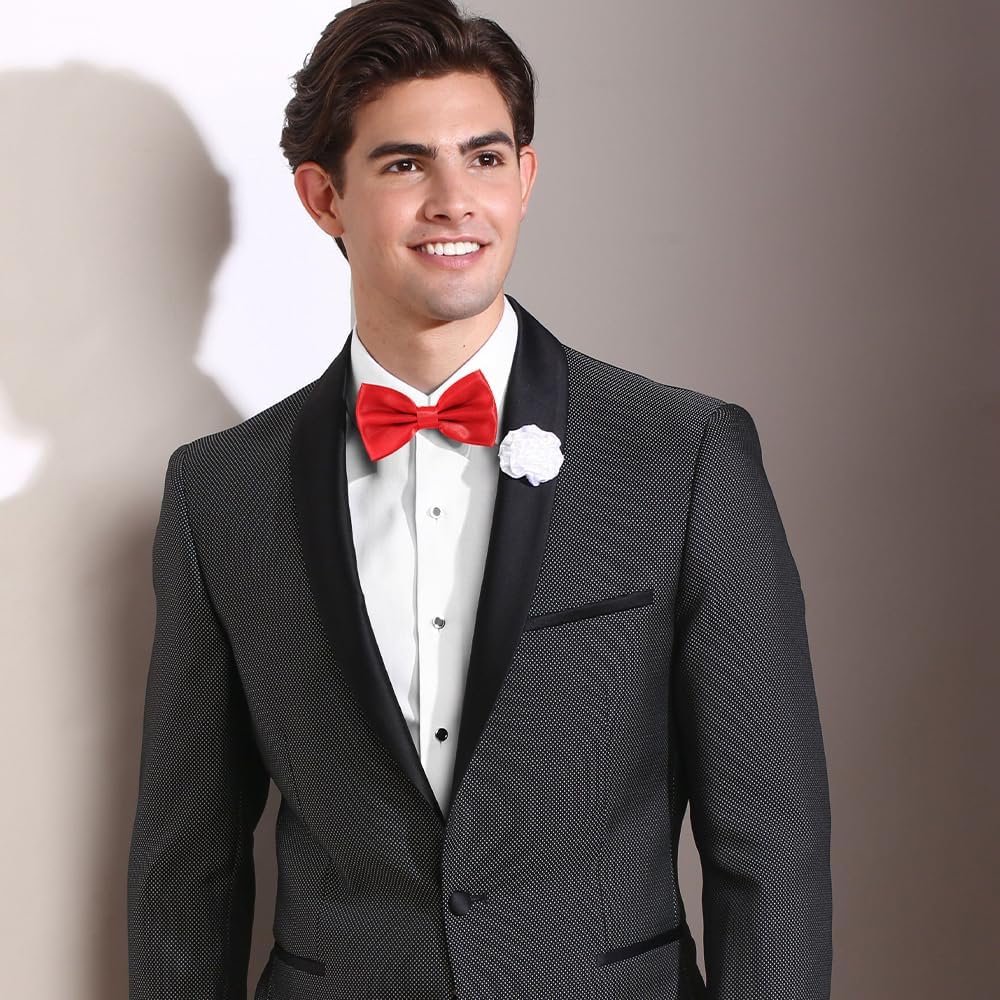 Black Bow Ties for Men - Tuxedo Black Bow Tie Clip On