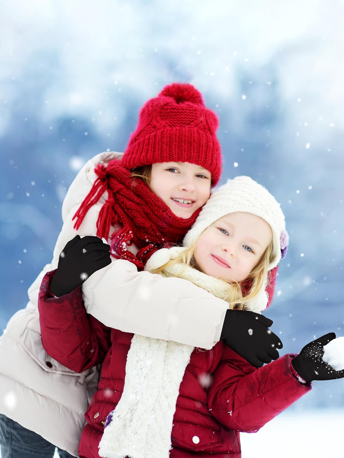 Glooarm 12 Pairs Kids Gloves Winter Toddler Full Finger Knit Gloves Bulk