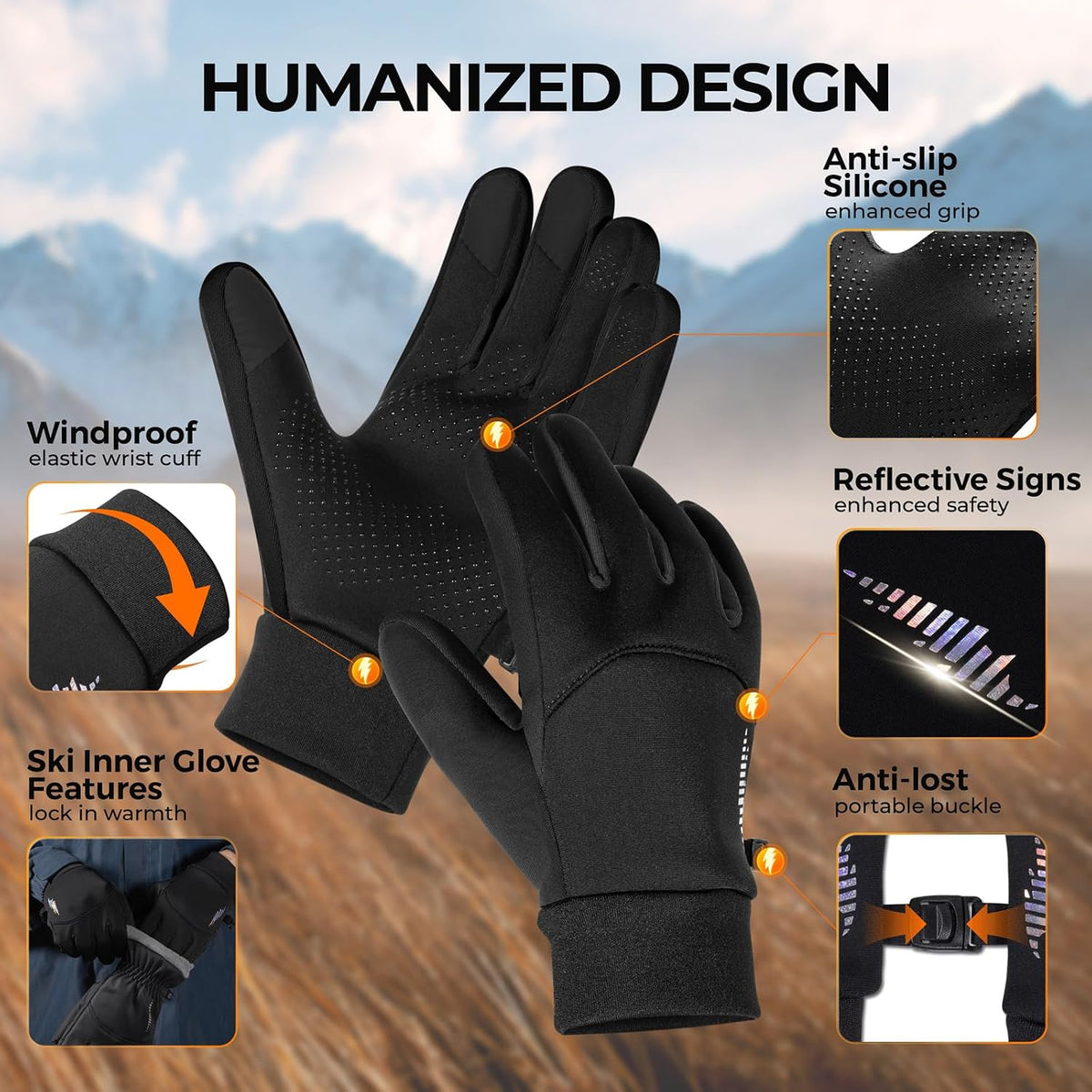 rivmount Kids Warm Winter Gloves Touchscreen Cycling Running Cold Weather