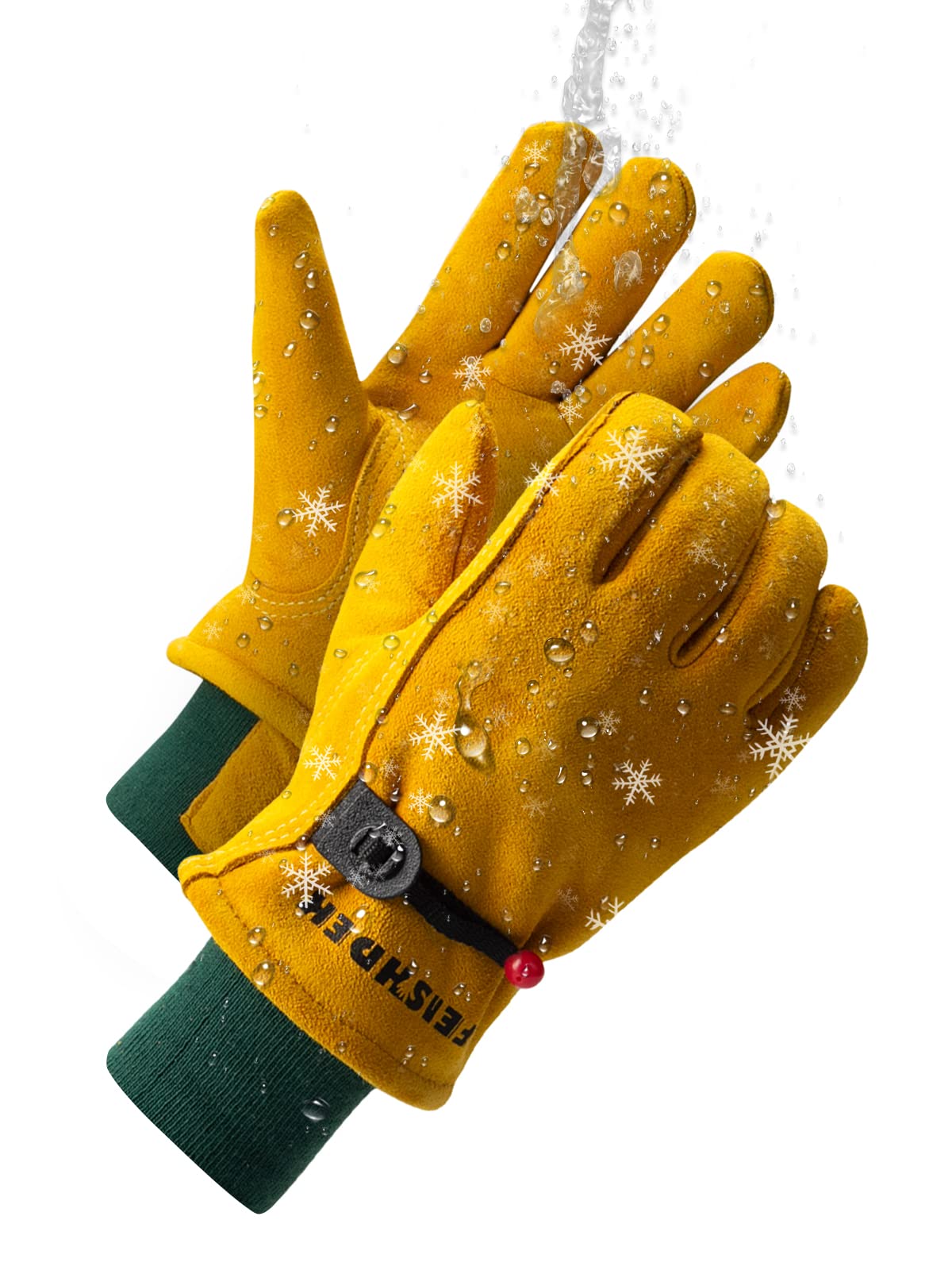 Kids Work Gloves Age 2-14, Soft Deerskin Suede Leather(Age 5-7, M)
