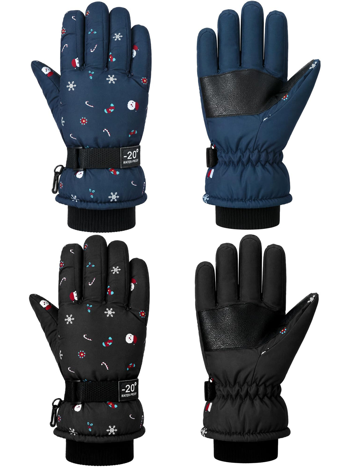 SATINIOR 2 Pair Kids Waterproof Winter Gloves
