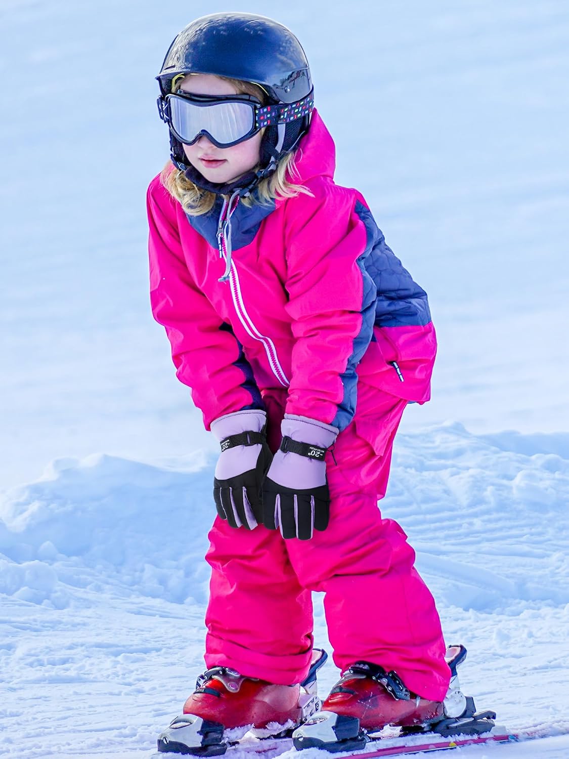 SATINIOR 2 Pair Kids Waterproof Winter Gloves