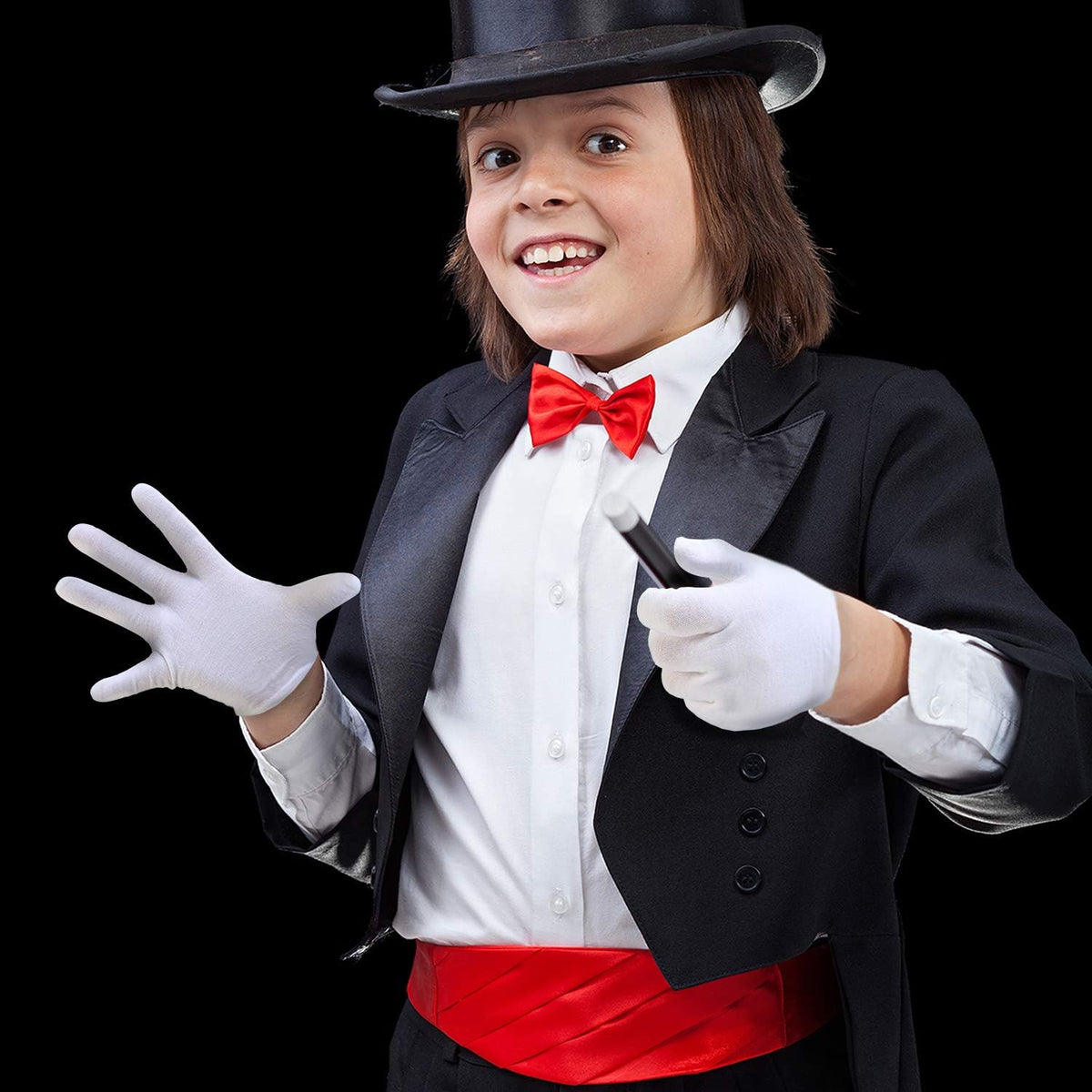 SATINIOR 4 Pairs White Kids Gloves Halloween Party Costume