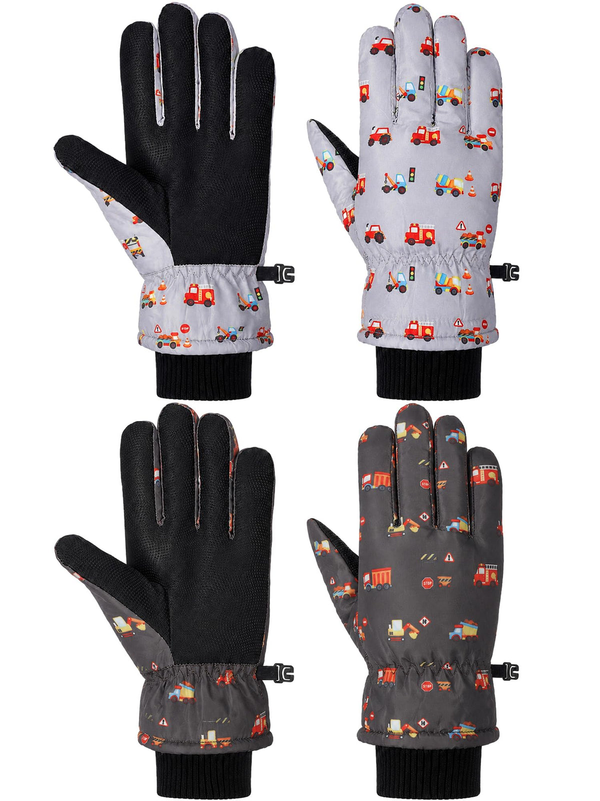 Honoson 2 Pairs Kids Waterproof Winter Snow Gloves