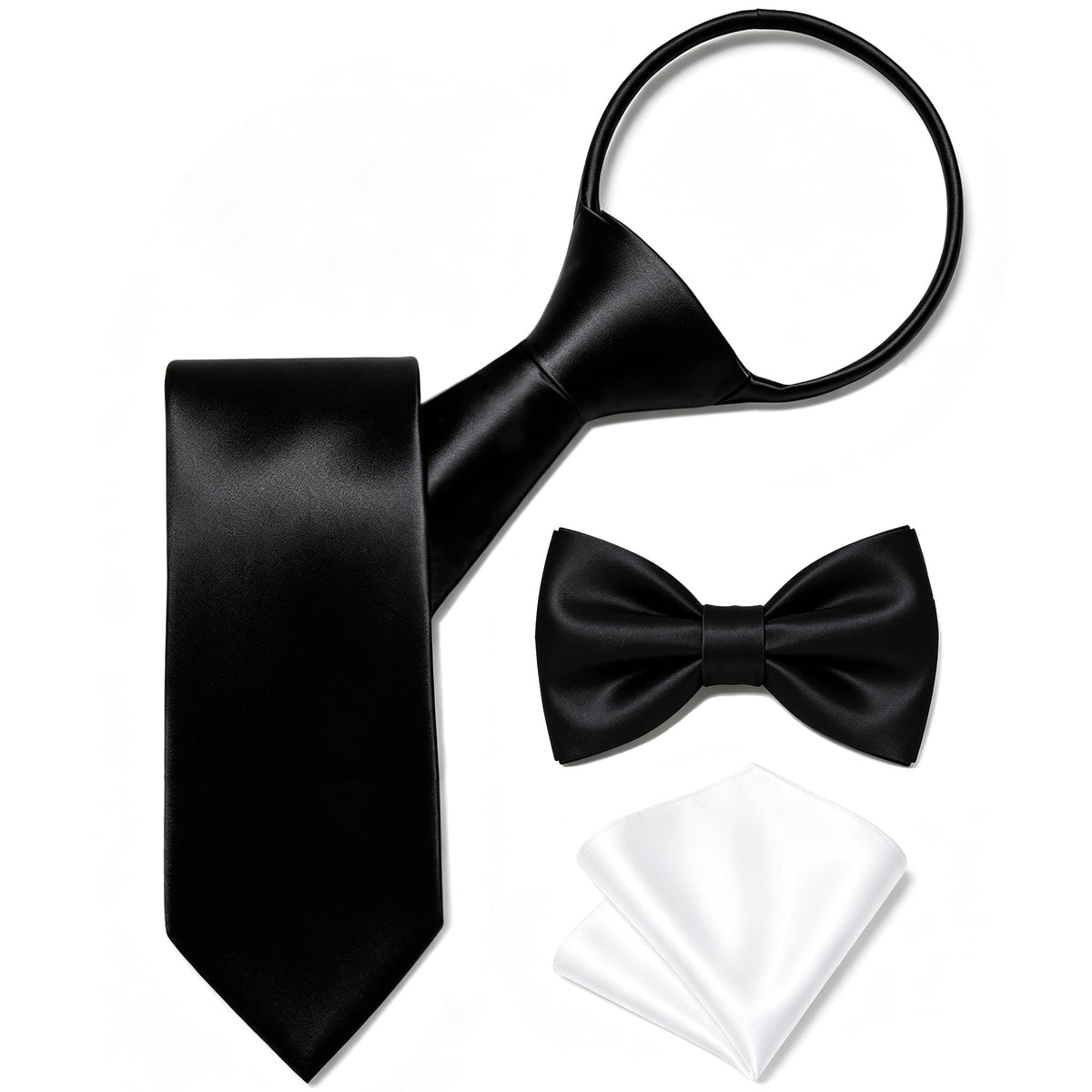 Boys Pre-Tied Zipper Necktie 3-Piece Set