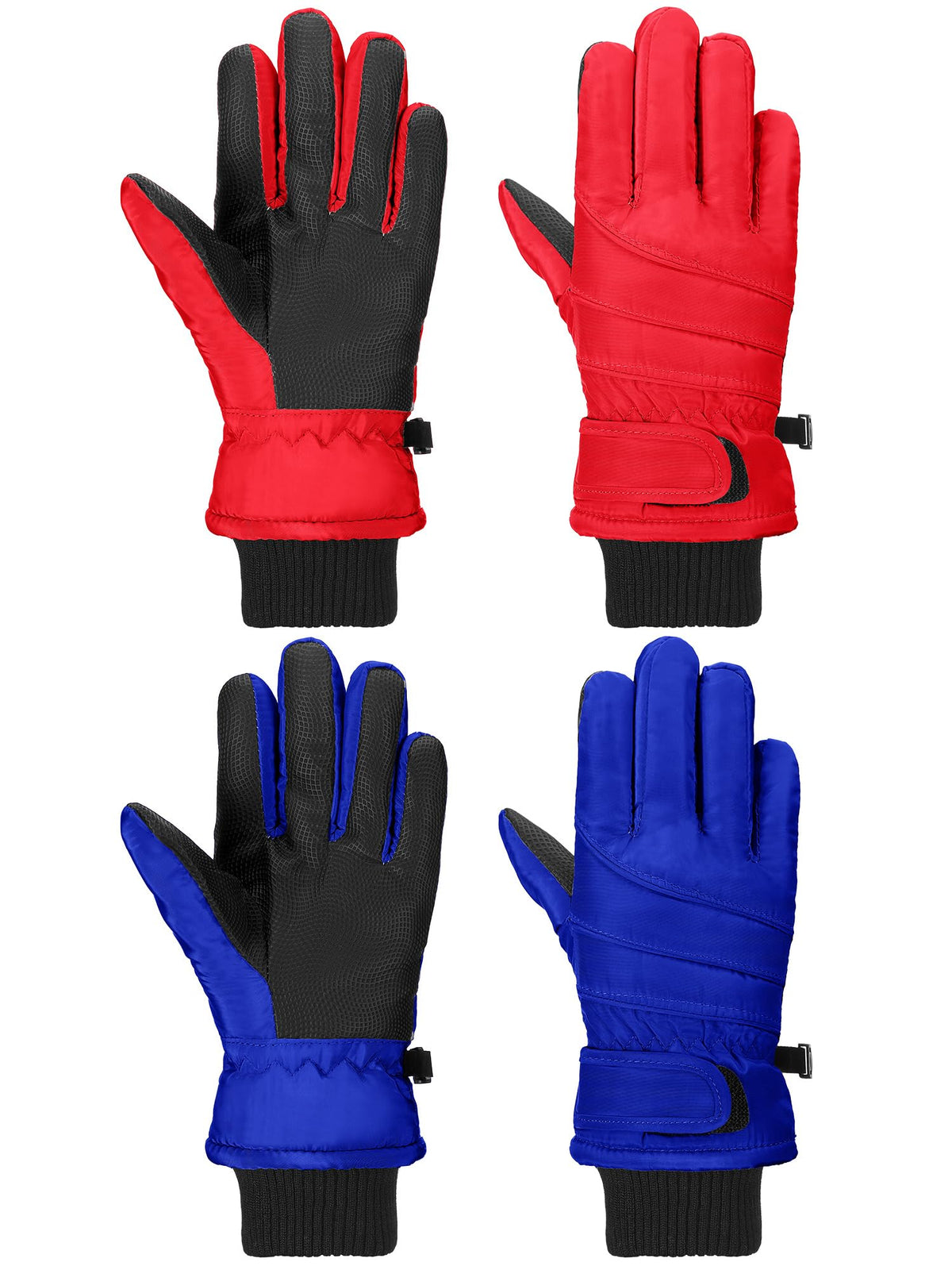 SATINIOR 2 Pair Kids Waterproof Winter Gloves