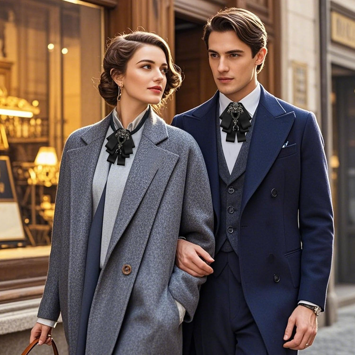 LJBFNN Bow Ties for Men Women, Womens Bow Tie Adjustable Pre-Tied Rhinestone Bowties Men for Suit Tuxedo Vest Shirt Uniform
