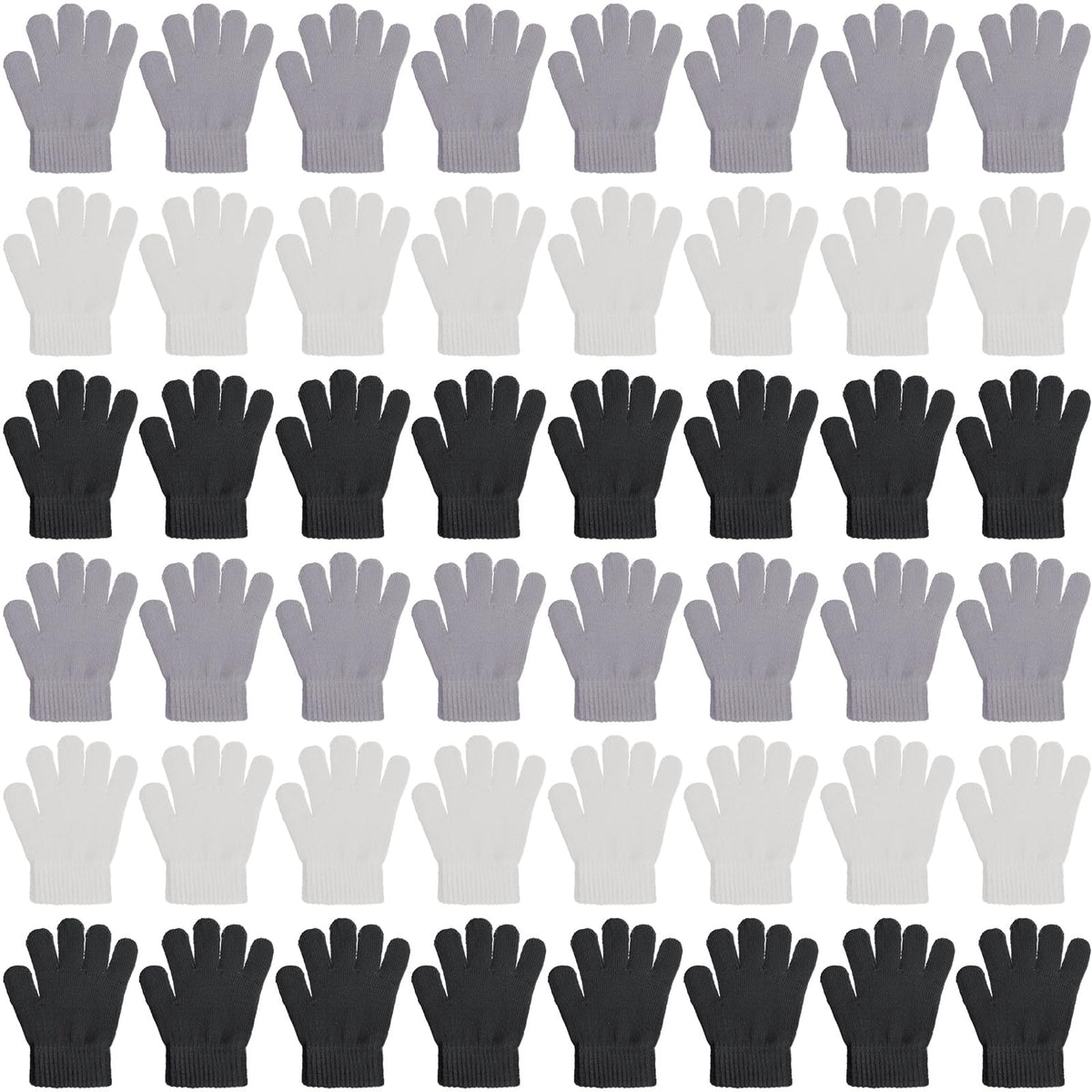 Neer 24 Pairs Kid's Winter Gloves Colorful Knit Gloves Bulk