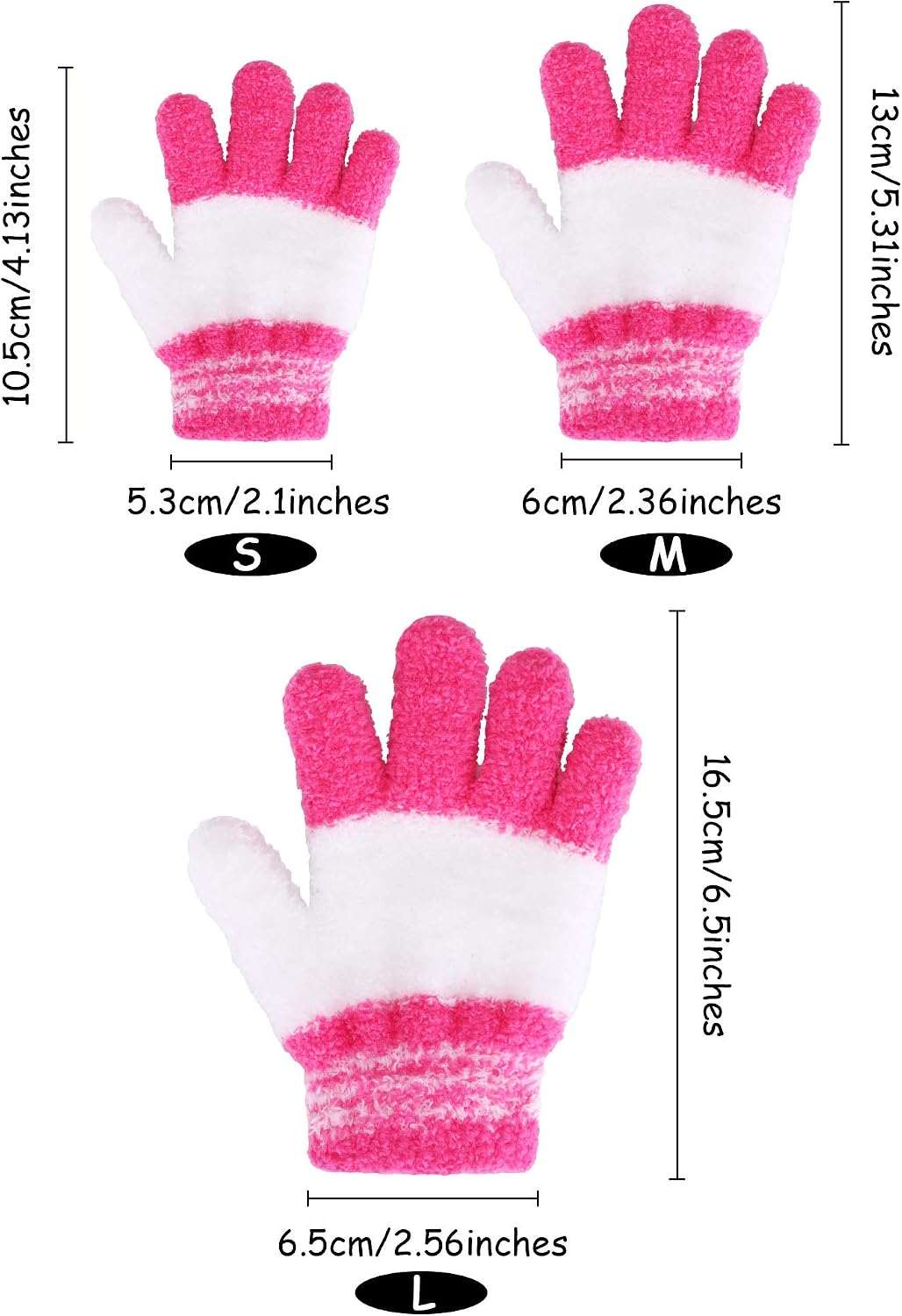 EBOOT 3 Pairs Winter Kids Gloves Warm