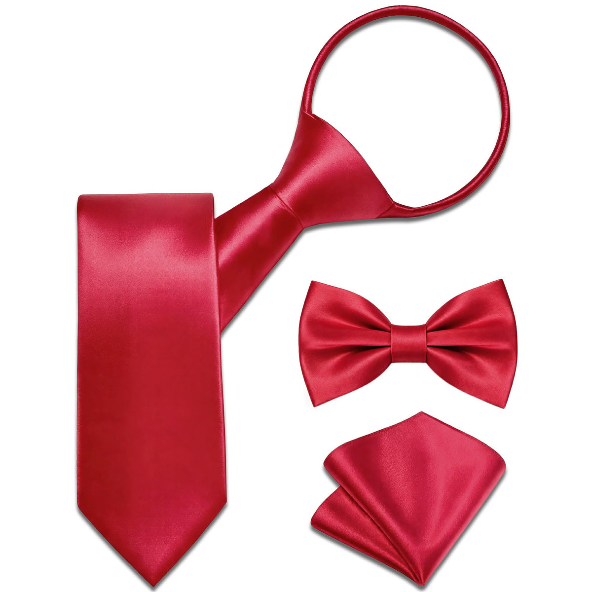 Boys Pre-Tied Zipper Necktie 3-Piece Set