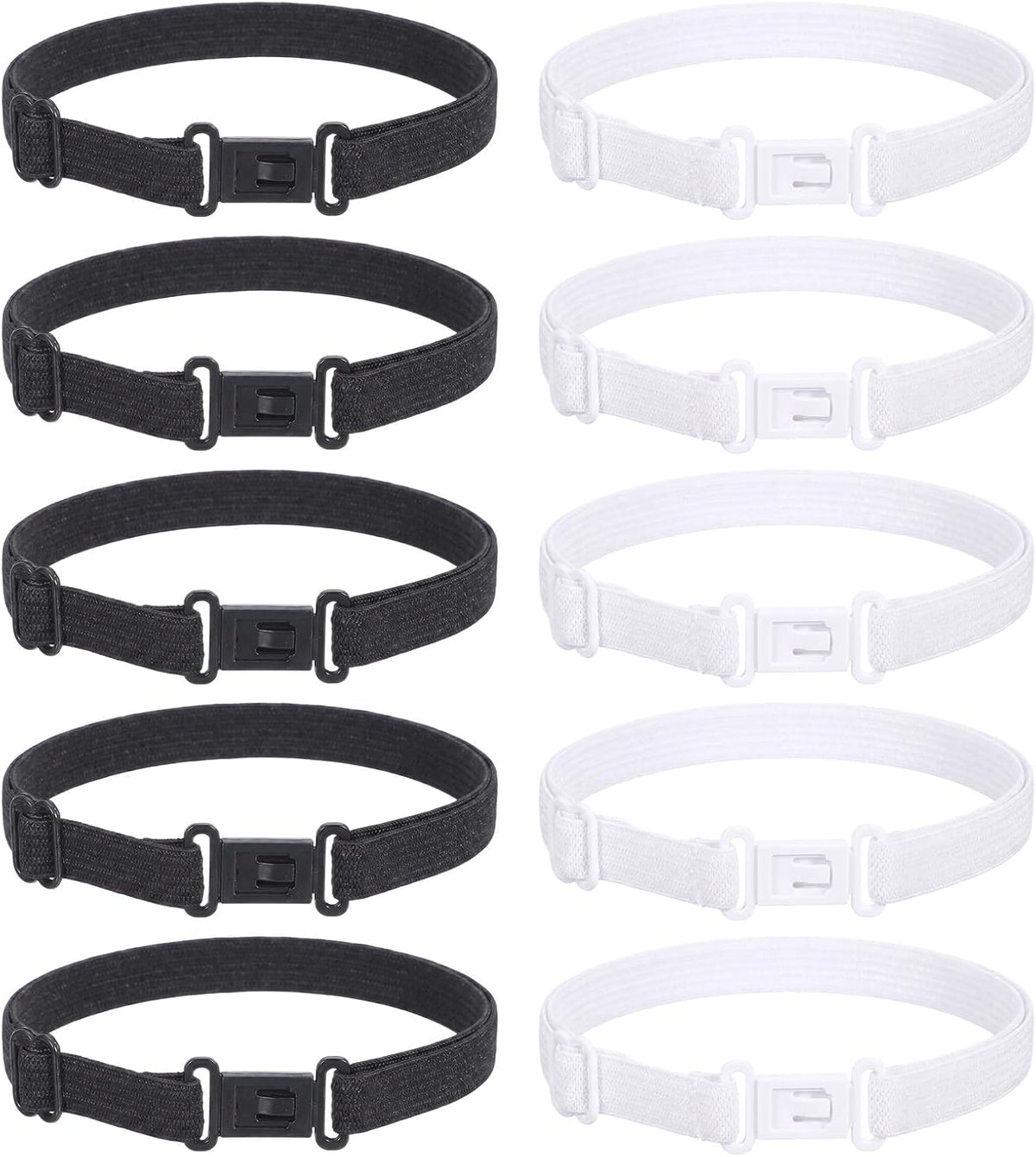 10 Pcs Bow Ties Elastic Straps with Clips, Adjustable Bow Tie Holder Elastic Band