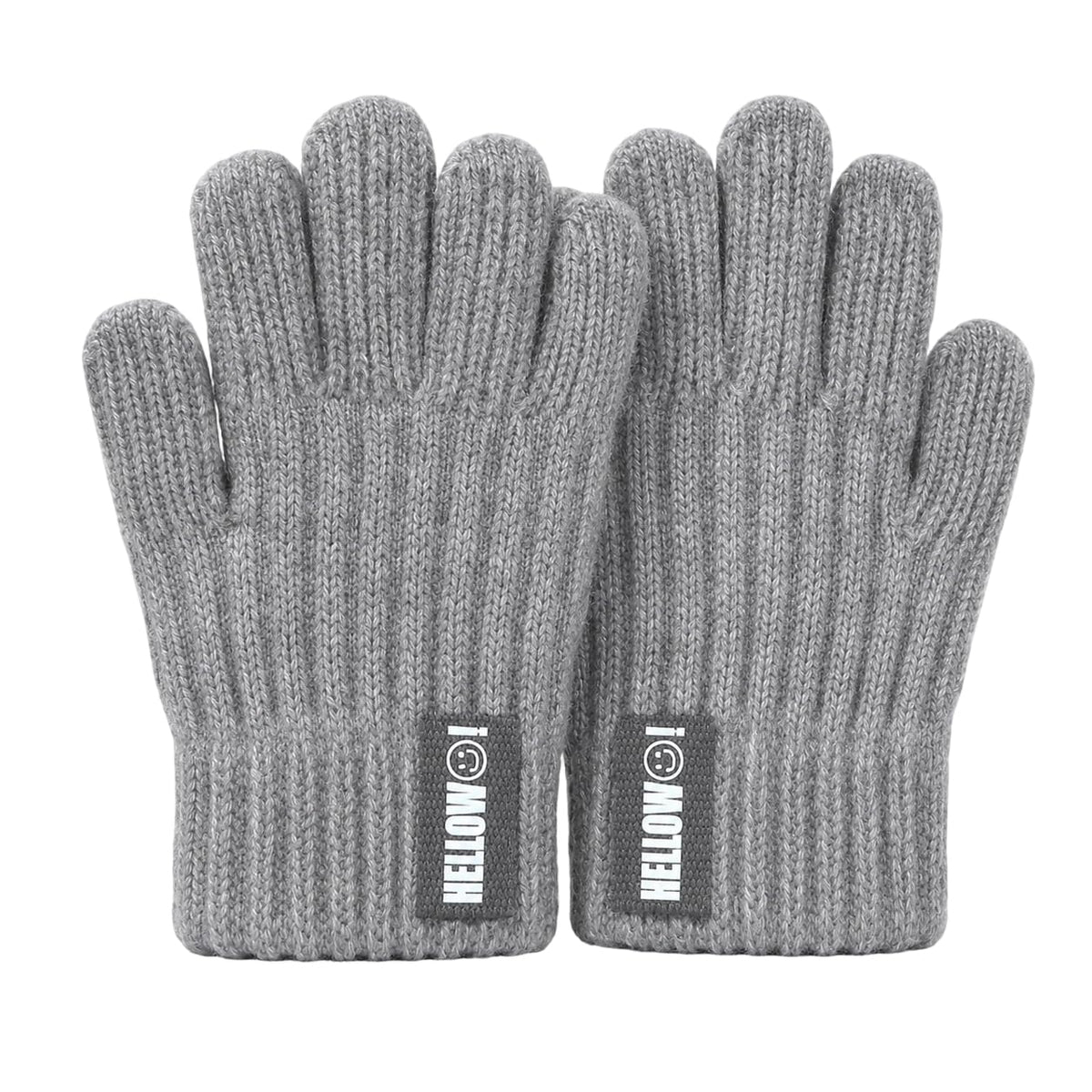 Kids Winter-Knit-Gloves Boys-Girls Warm-Cable Cold-Weather-Gloves